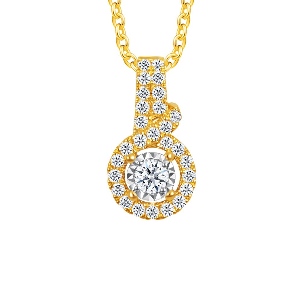 Two-Tone Diamond Pendant - MoneyMax Jewellery