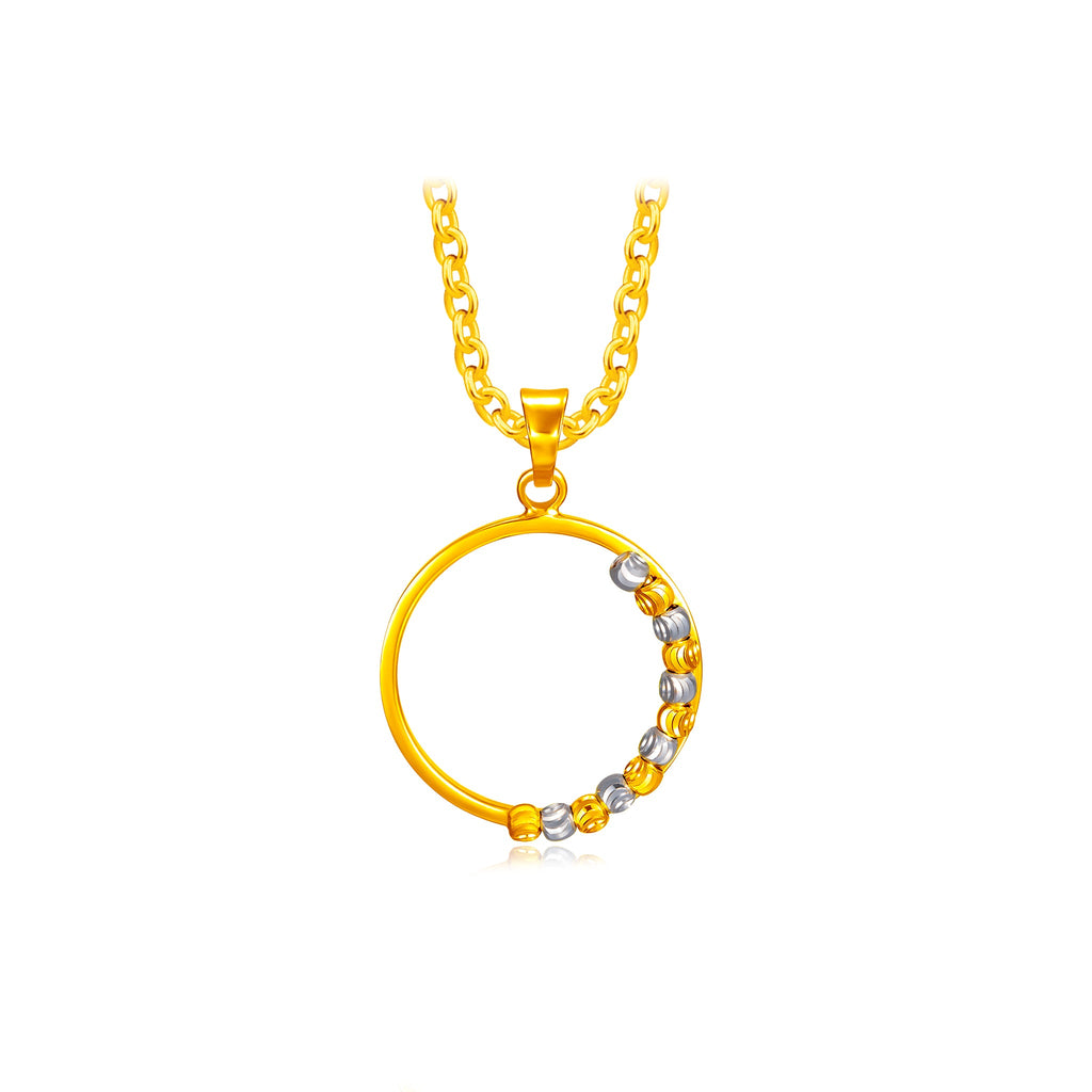 Two-Tone Revolving Circle Pendant - MoneyMax Jewellery