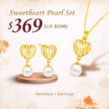 10K Gold Sweetheart Pearl Set