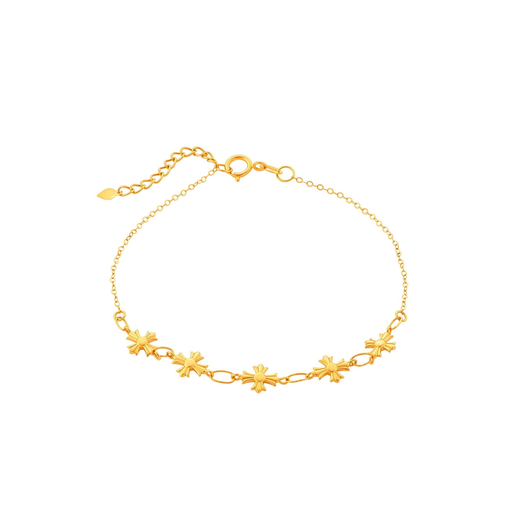 10K Gold Cross Crest Bracelet