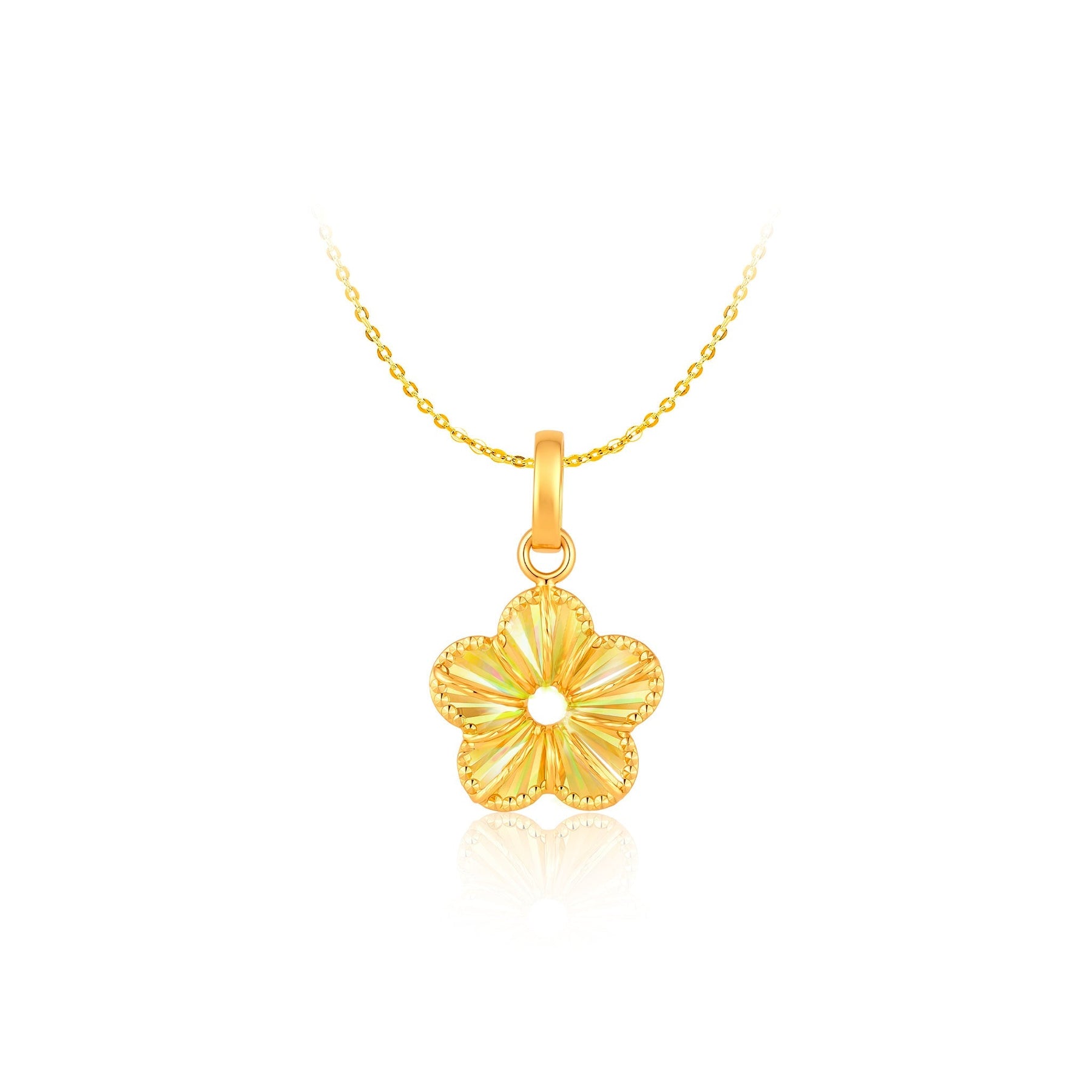 10K Gold Faceted Blossom Pendant
