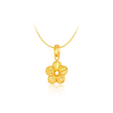 10K Gold Faceted Blossom Pendant