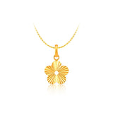 10K Gold Faceted Blossom Pendant