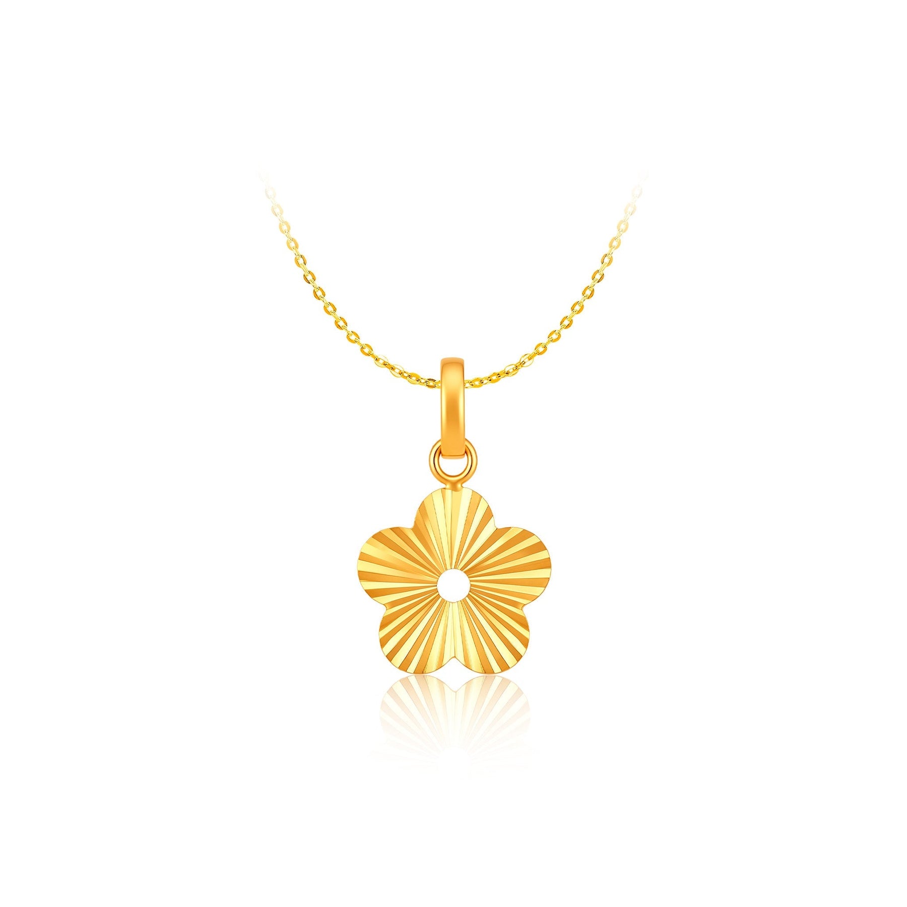 10K Gold Faceted Blossom Pendant