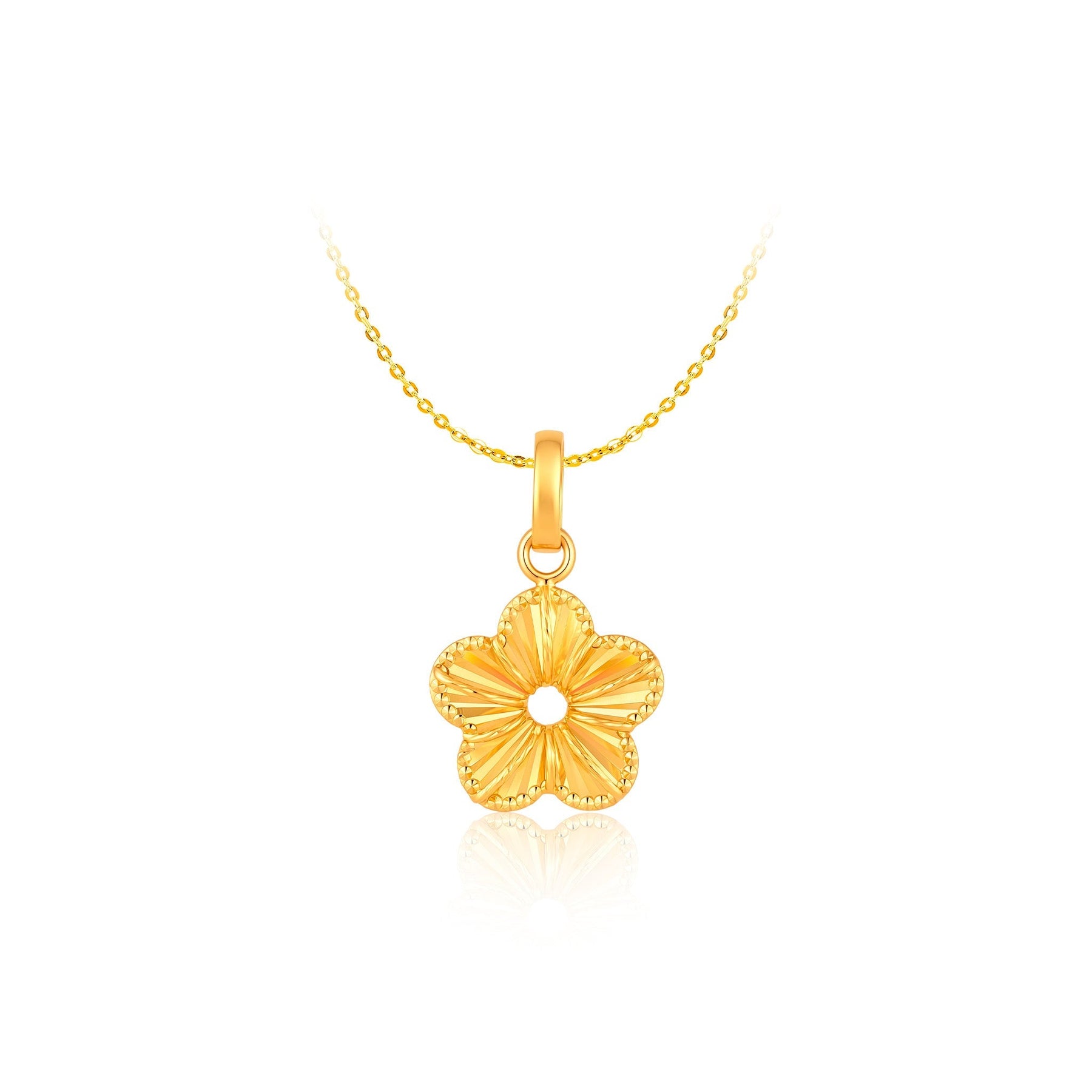 10K Gold Faceted Blossom Pendant