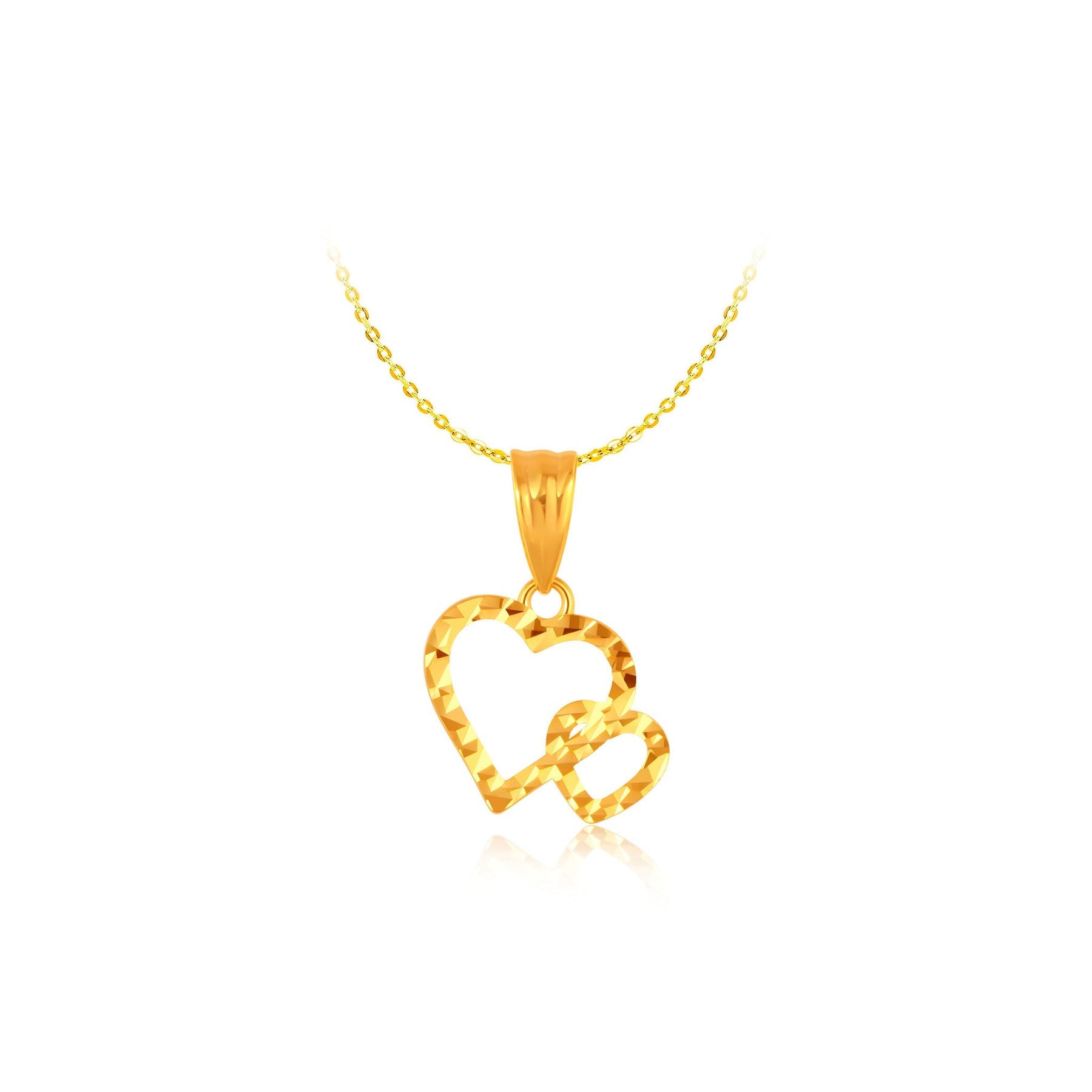 10K Gold Heart to Heart Pendant