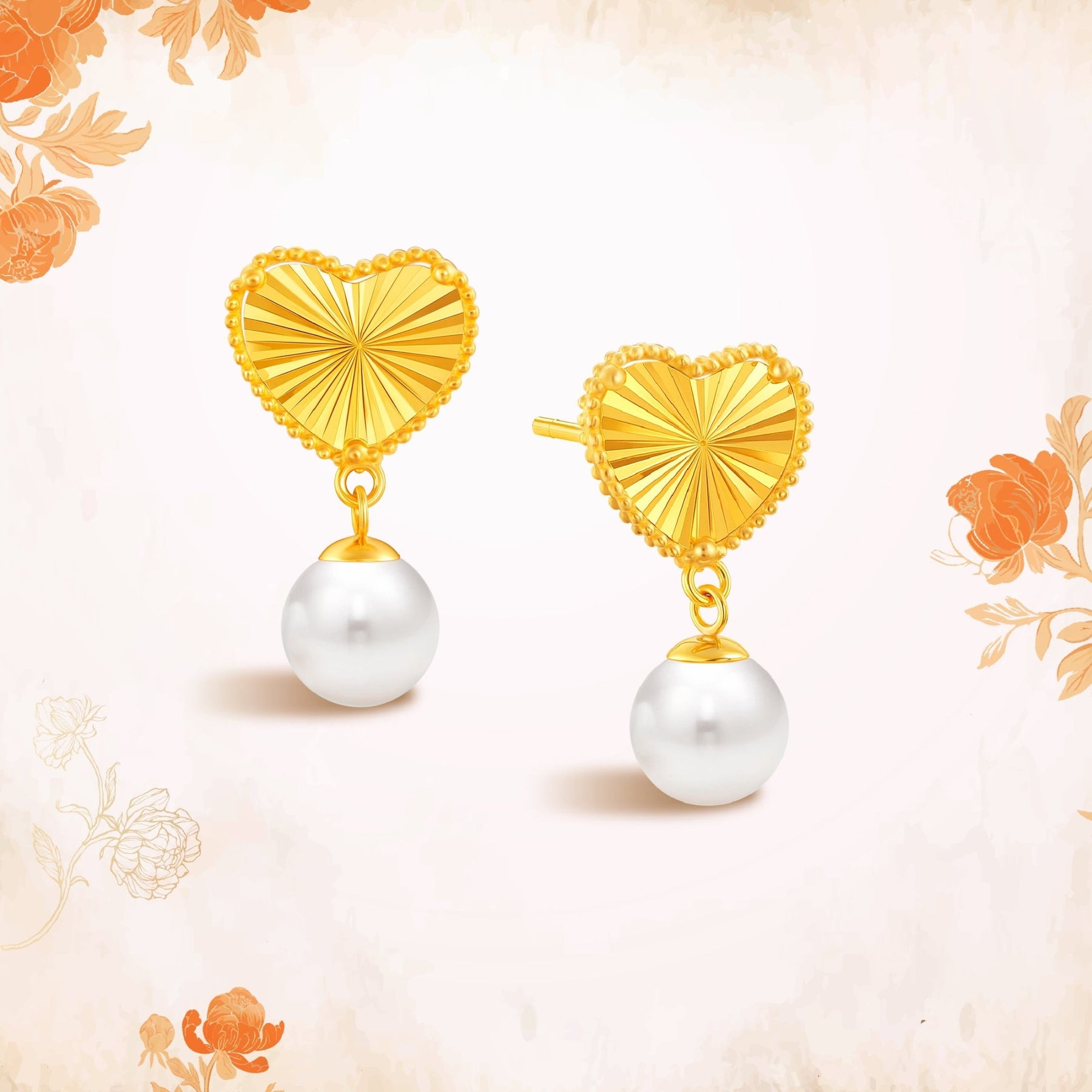 10K Gold Lustre of Love Pearl Earrings
