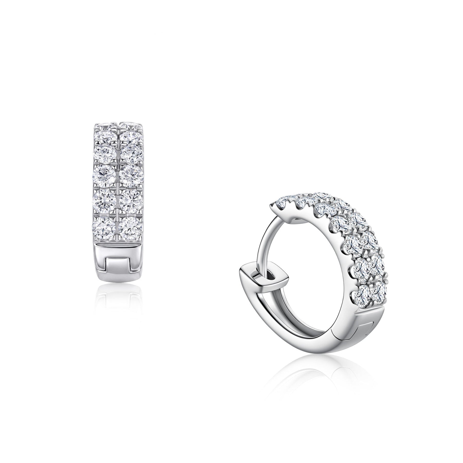 10K White Gold Elegante Diamond Loop Earrings