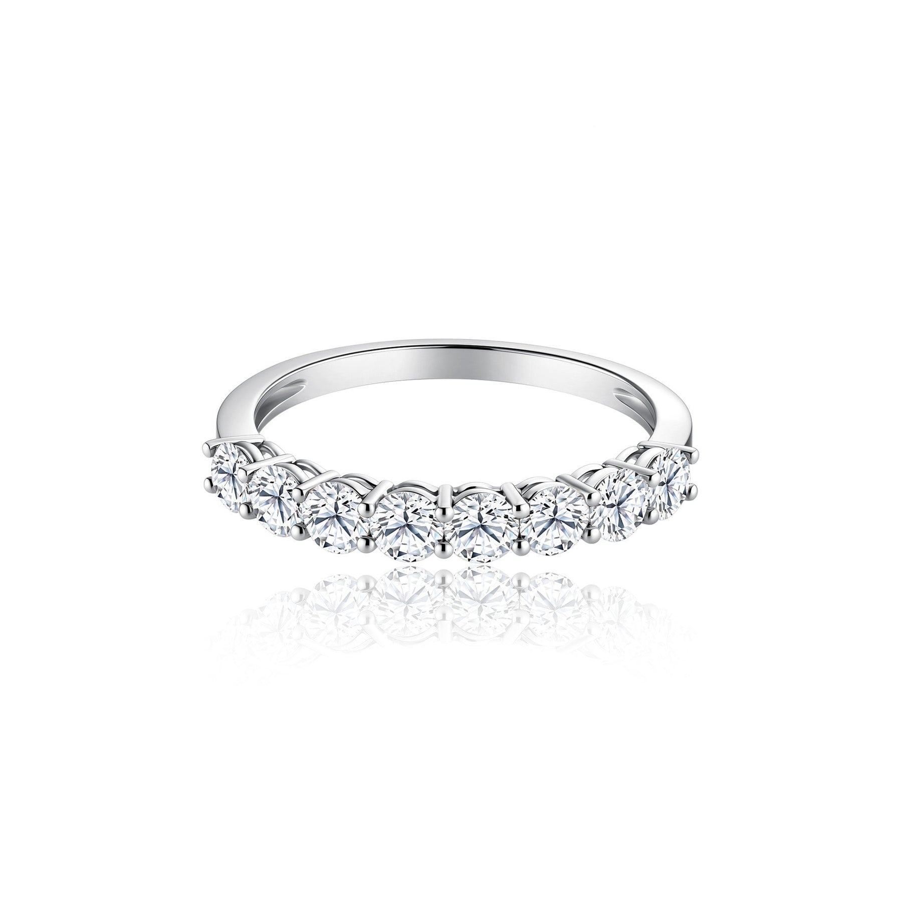 10K White Gold Half Eternity Classic Diamond Ring