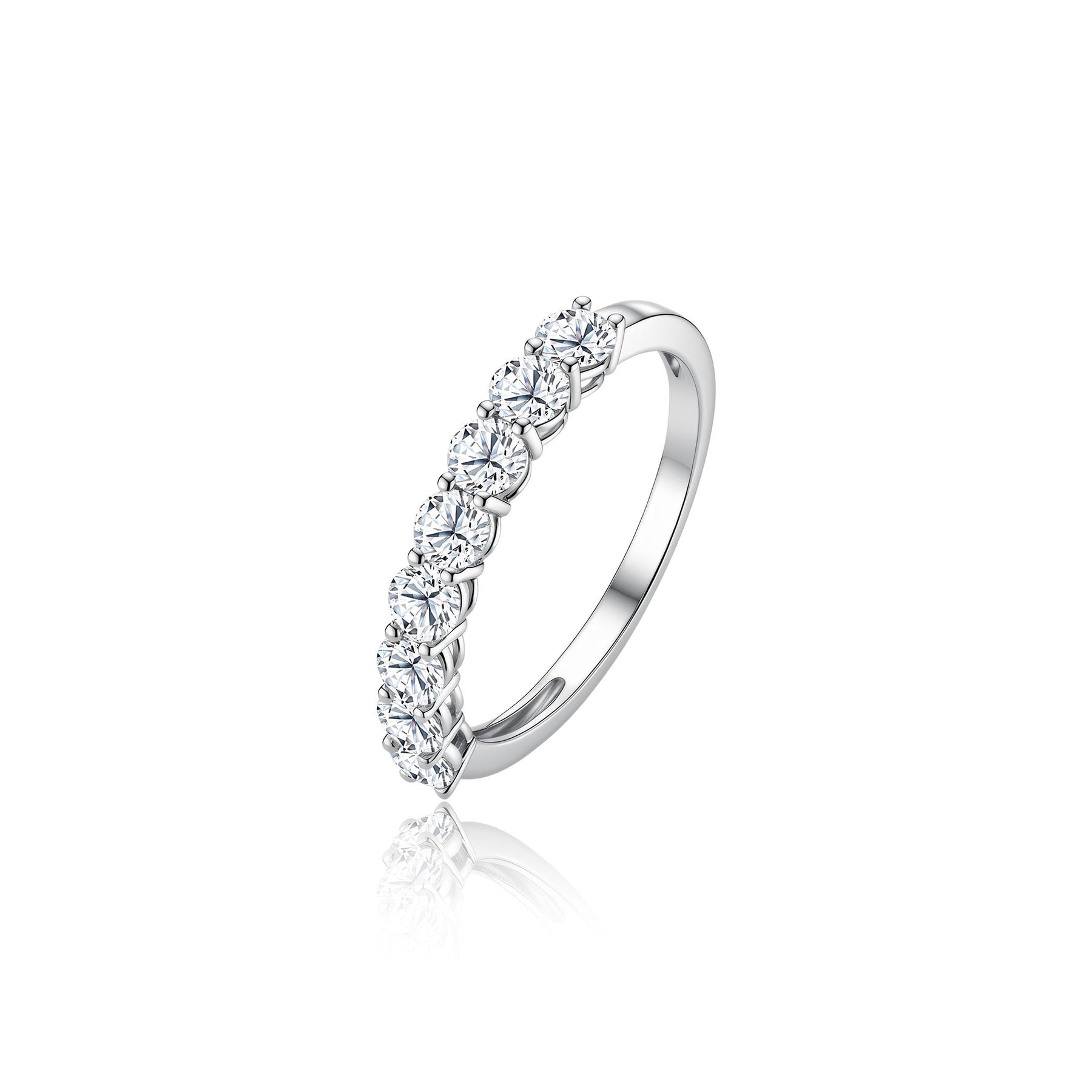 10K White Gold Half Eternity Classic Diamond Ring