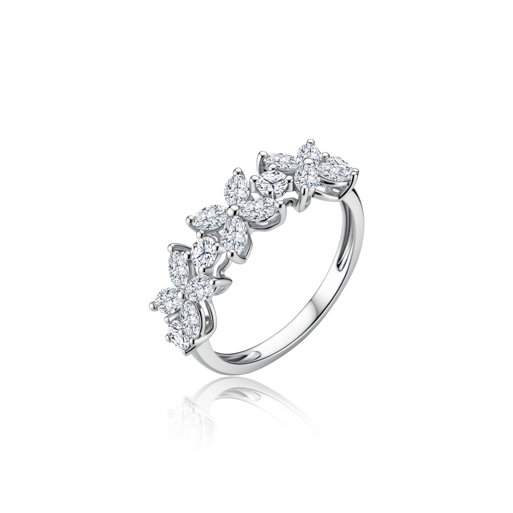 10K White Gold Mariposa Diamond Ring