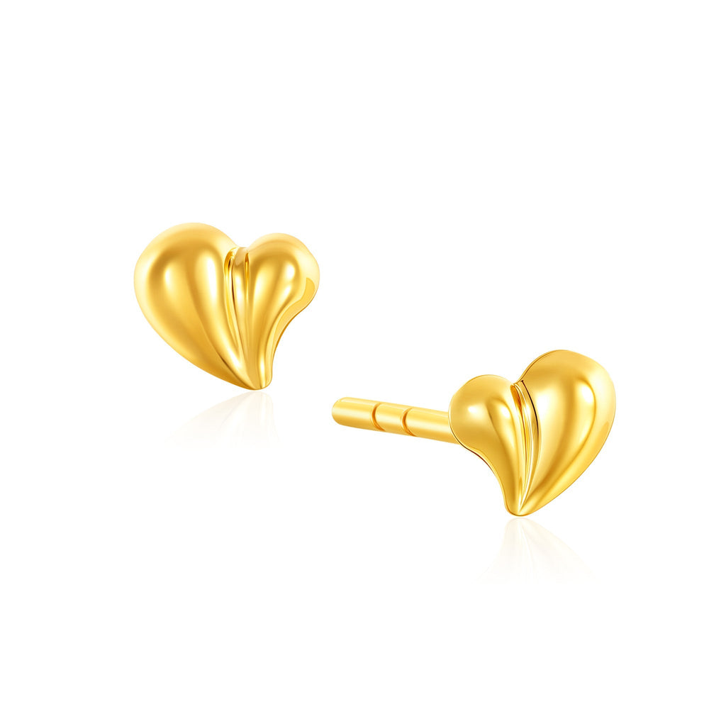 14K Gold Heart Kiss Studs – MoneyMax Jewellery