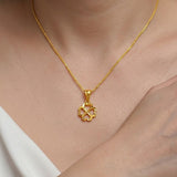 14K Gold Heartbound Clover Pendant