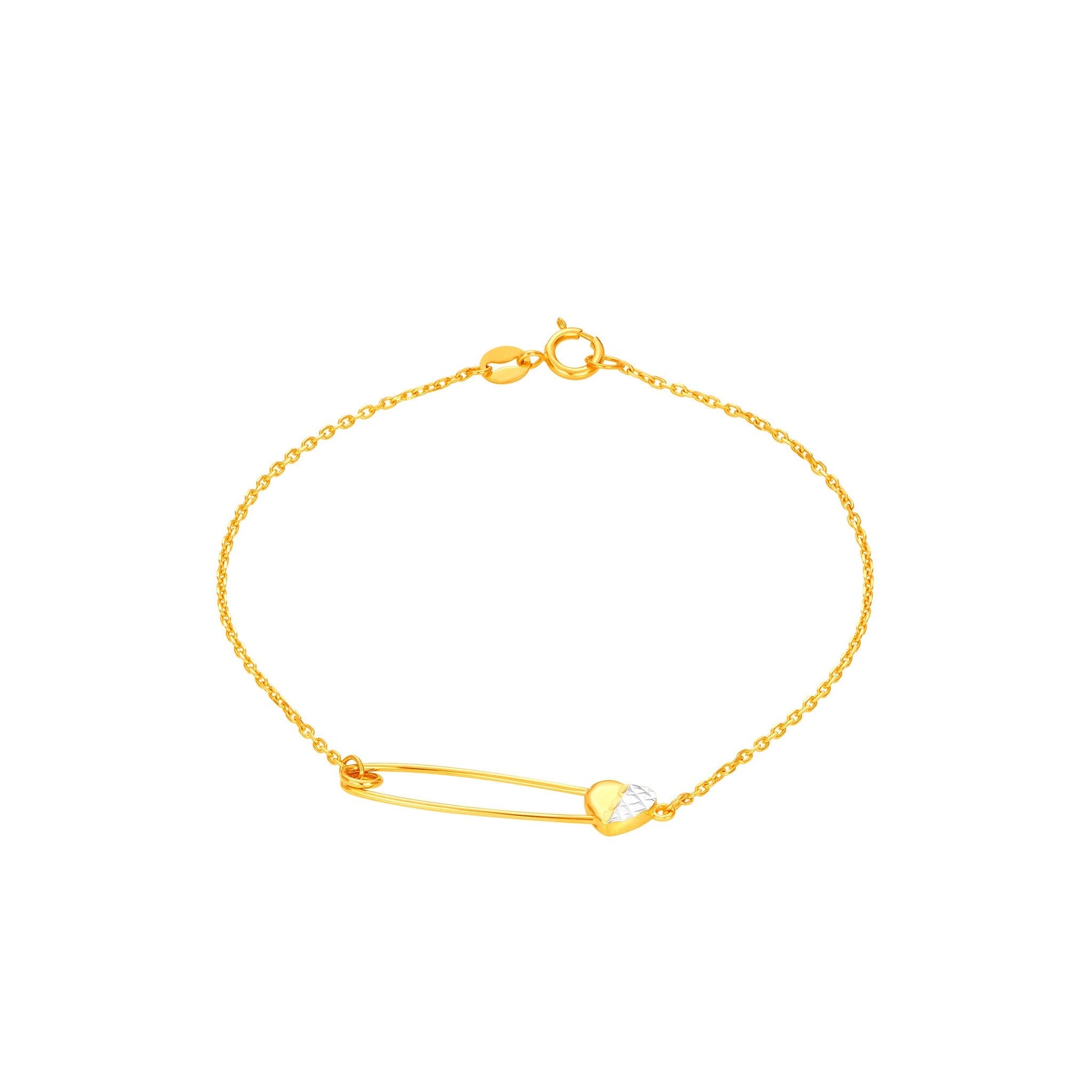 14K Gold Love Pin Bracelet