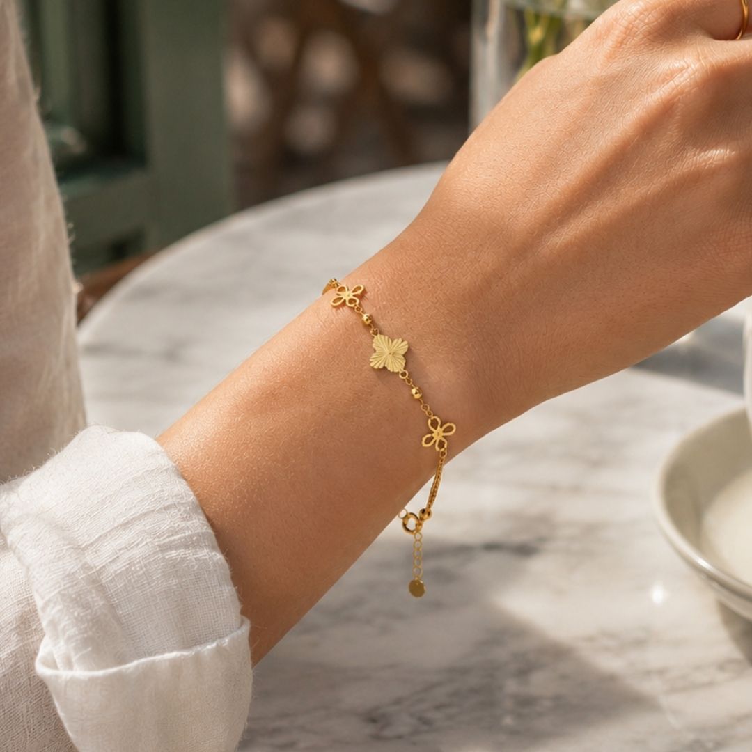 14K Gold Lumina Clover Bracelet