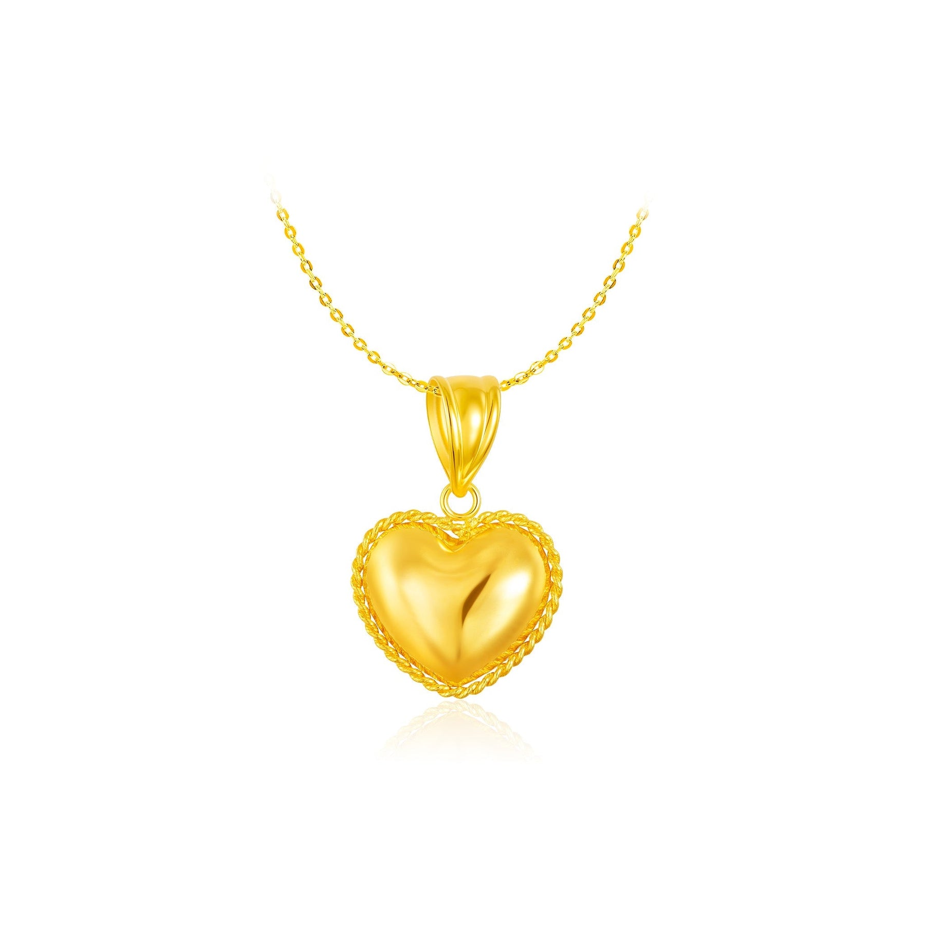 14K Gold Lustre Heart Pendant