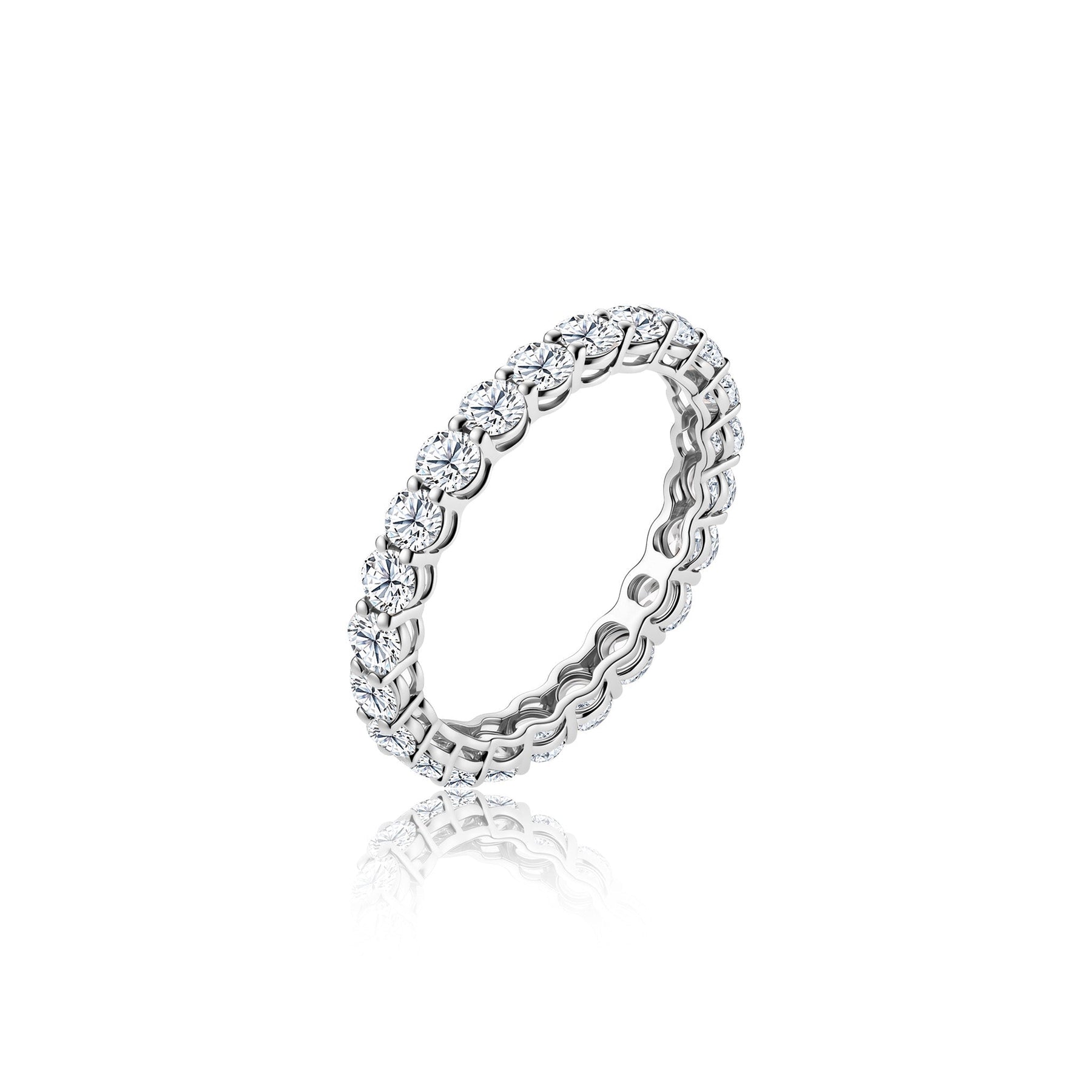 14K White Gold Full Eternity Diamond Ring