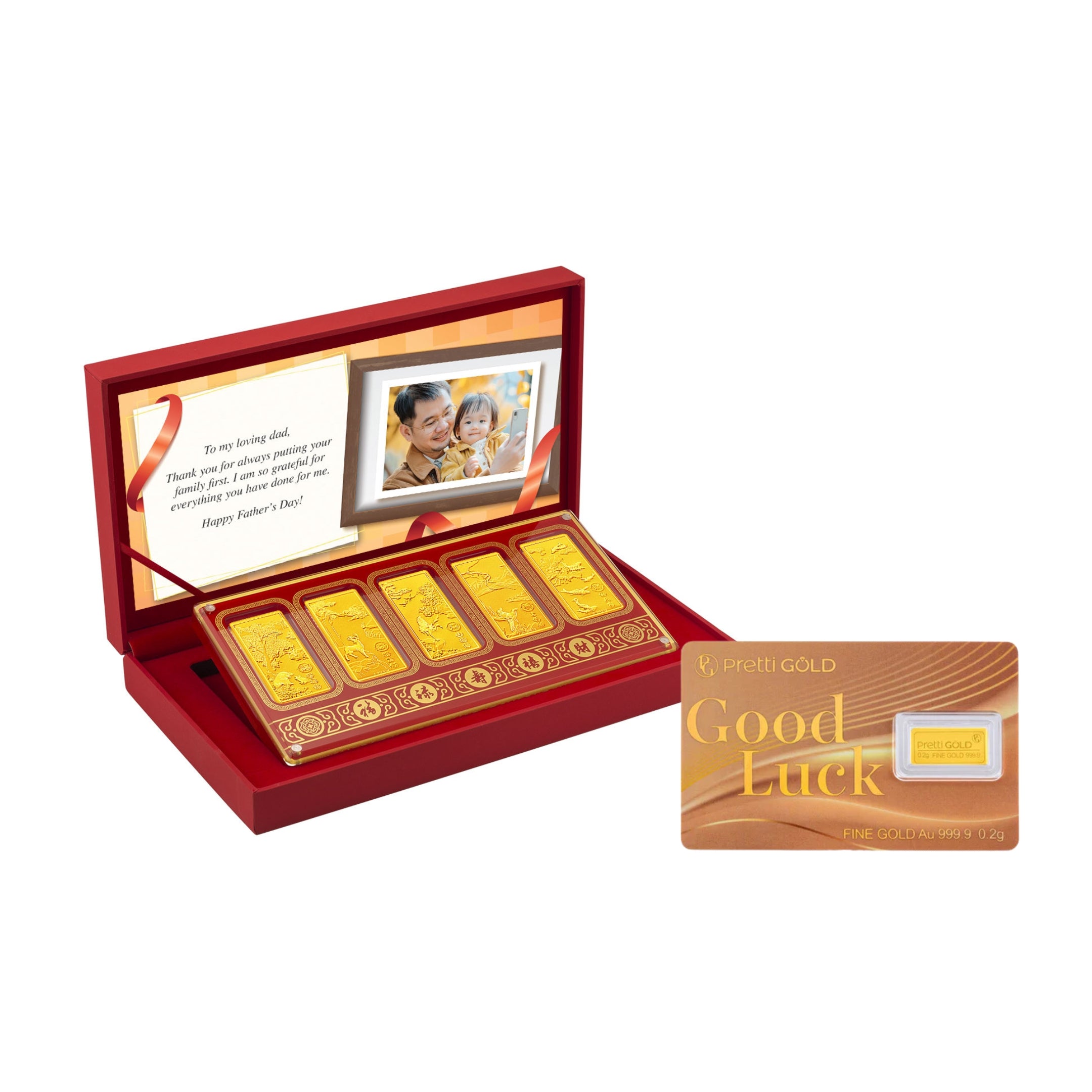 999 五福临门5 Blessings Gold Bars Set - 福禄寿喜财– MoneyMax Jewellery