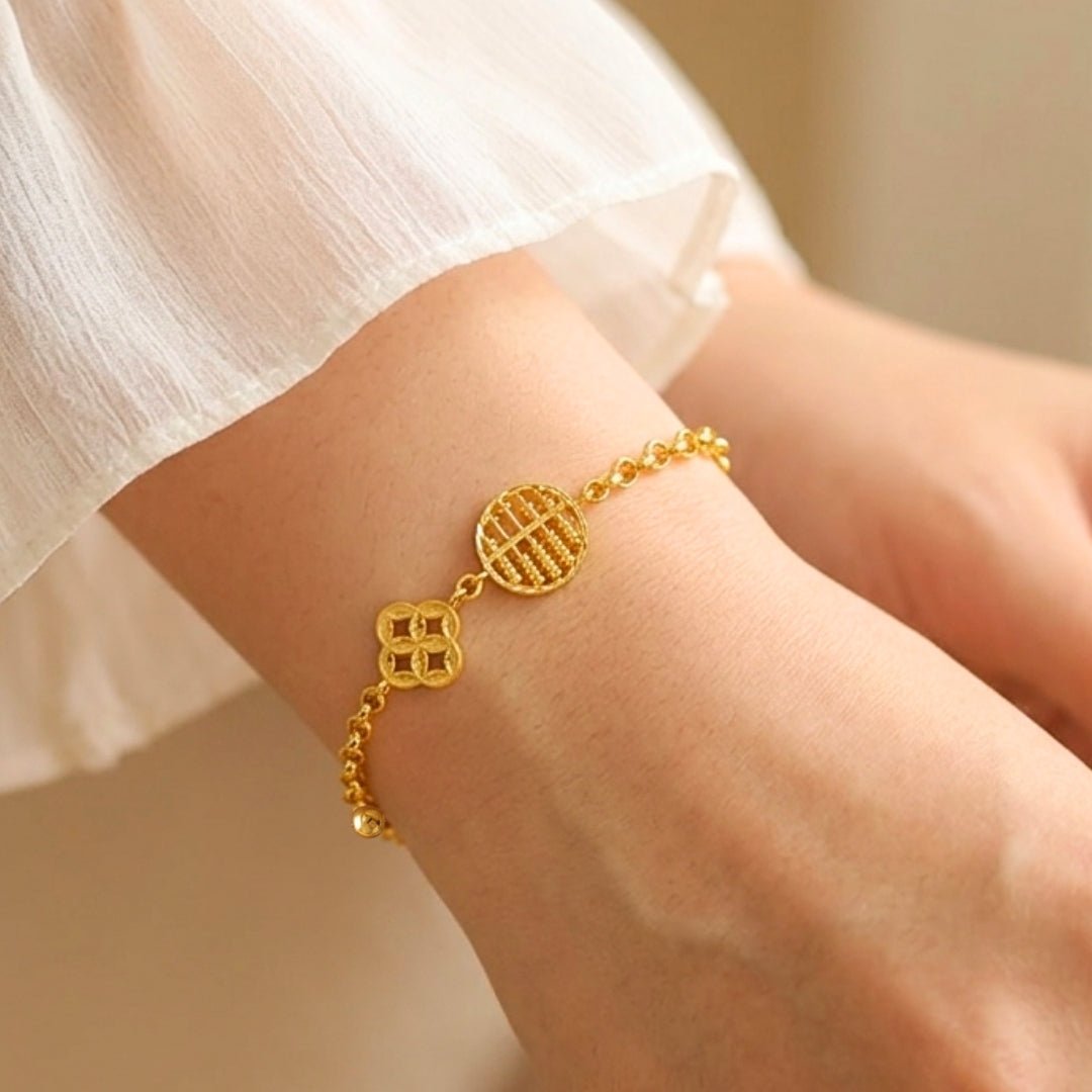 916 Four Coins 四福算盘 Circle of Prosperity Abacus Bracelet