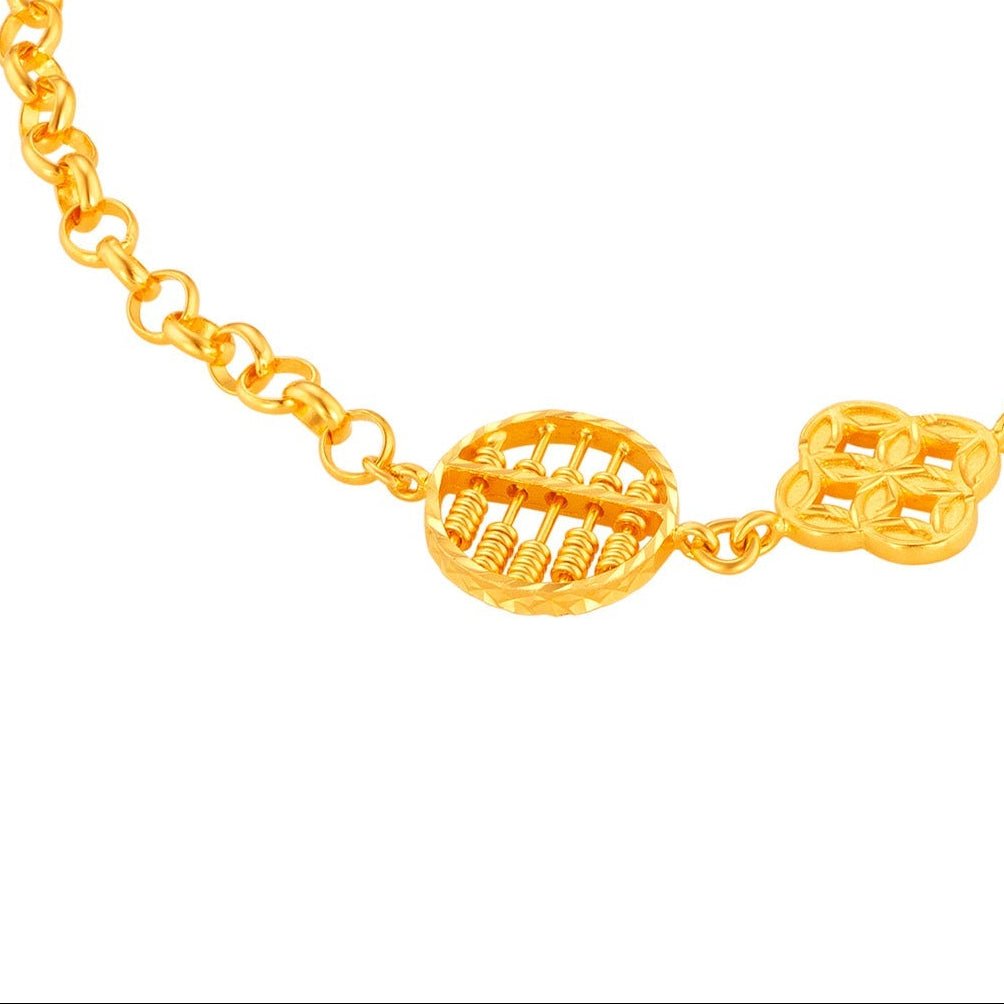 916 Four Coins 四福算盘 Circle of Prosperity Abacus Bracelet