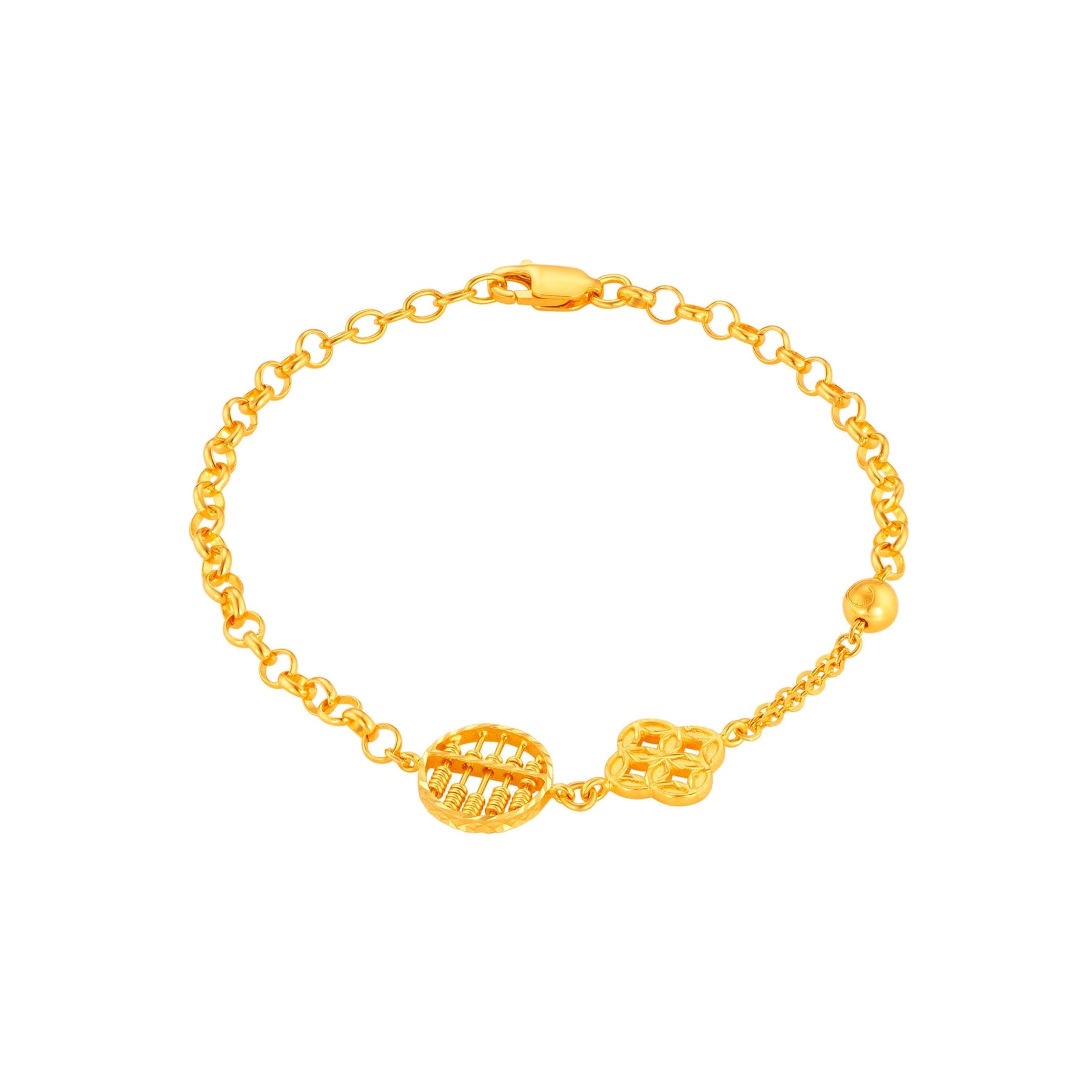 916 Four Coins 四福算盘 Circle of Prosperity Abacus Bracelet