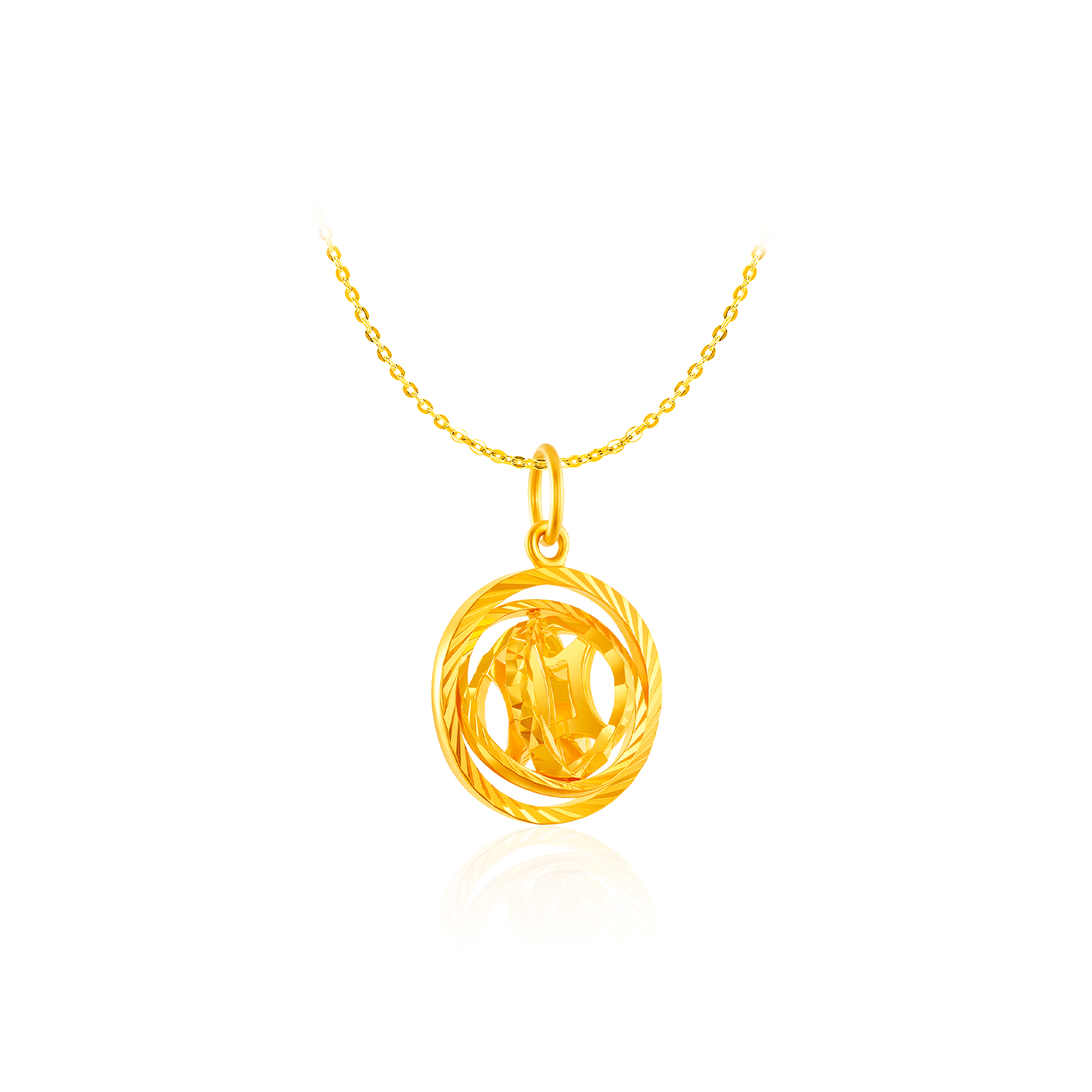 916 Gold Astrolabe Pendant