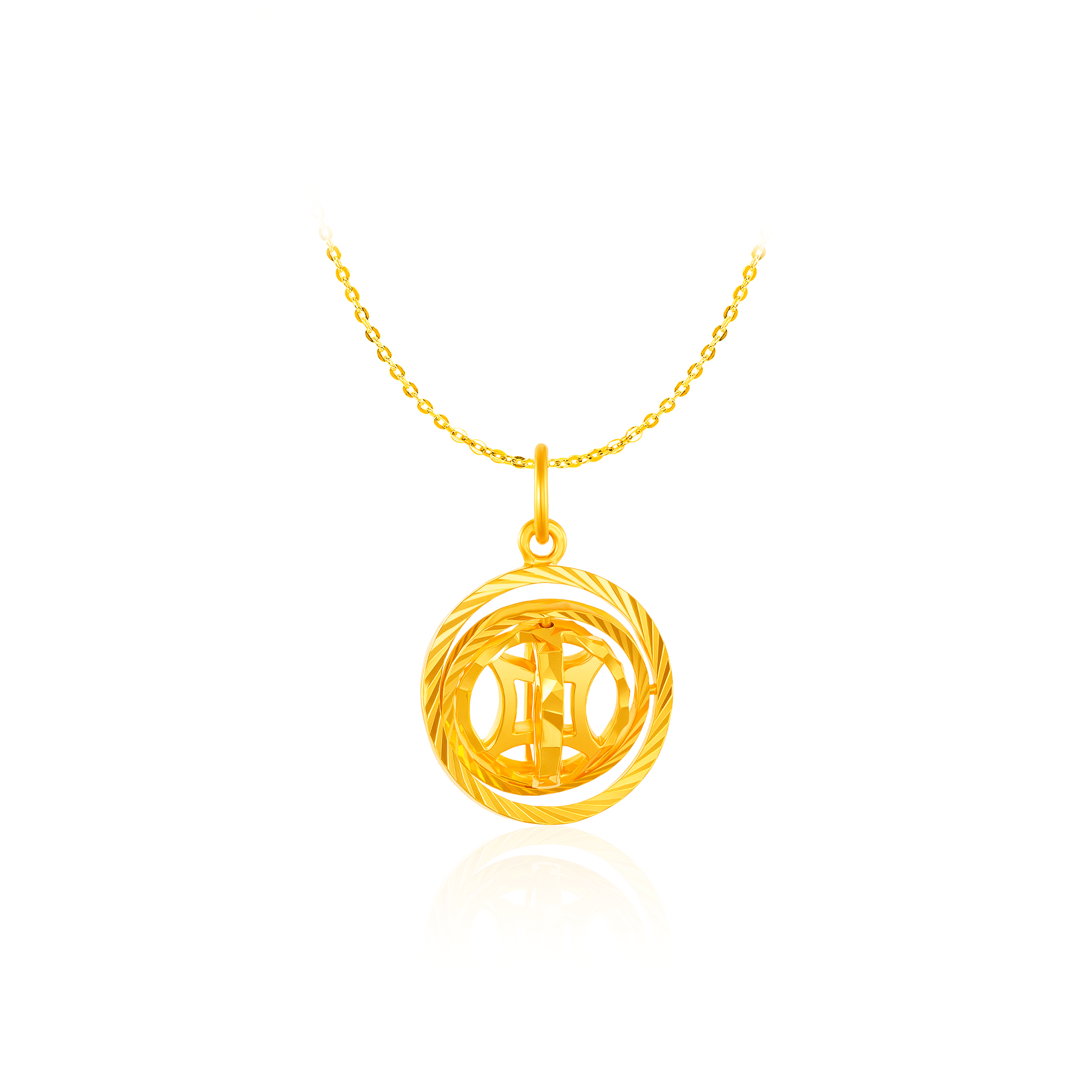 916 Gold Astrolabe Pendant