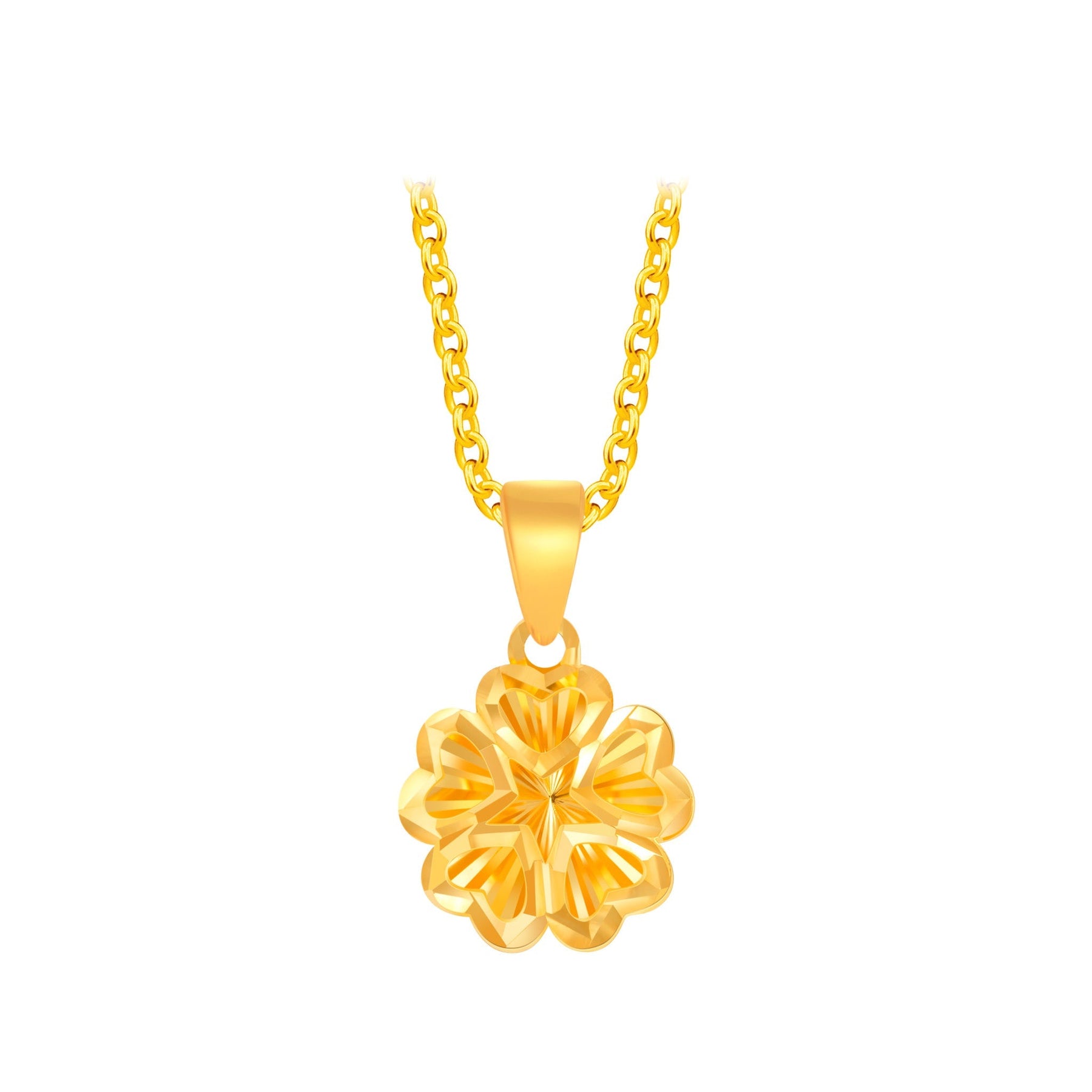 916 Gold Aurelia Rose Pendant