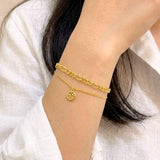 916 Gold Auspicious Duo Bracelet