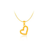 916 Gold Beaded Heart Pendant