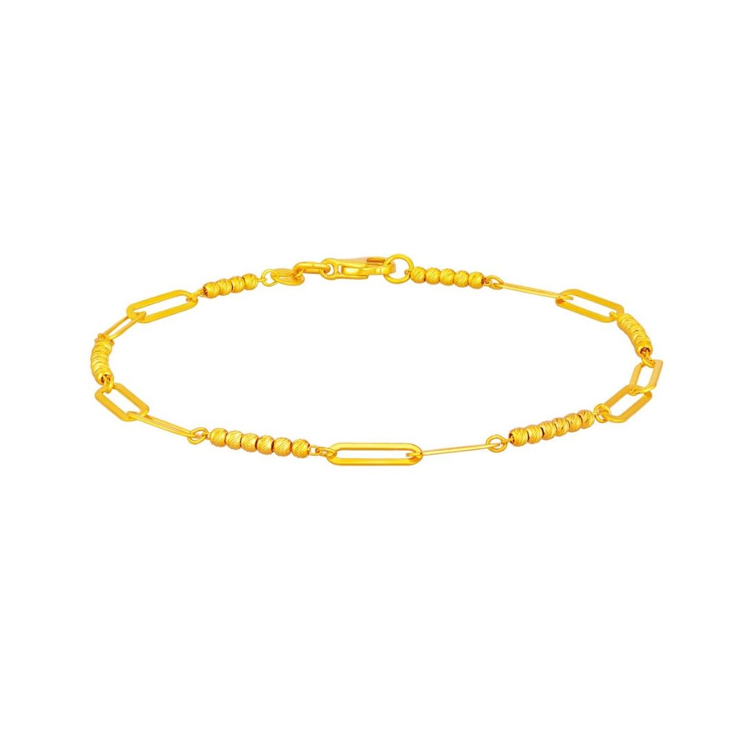916 Gold Beaded Link Bracelet