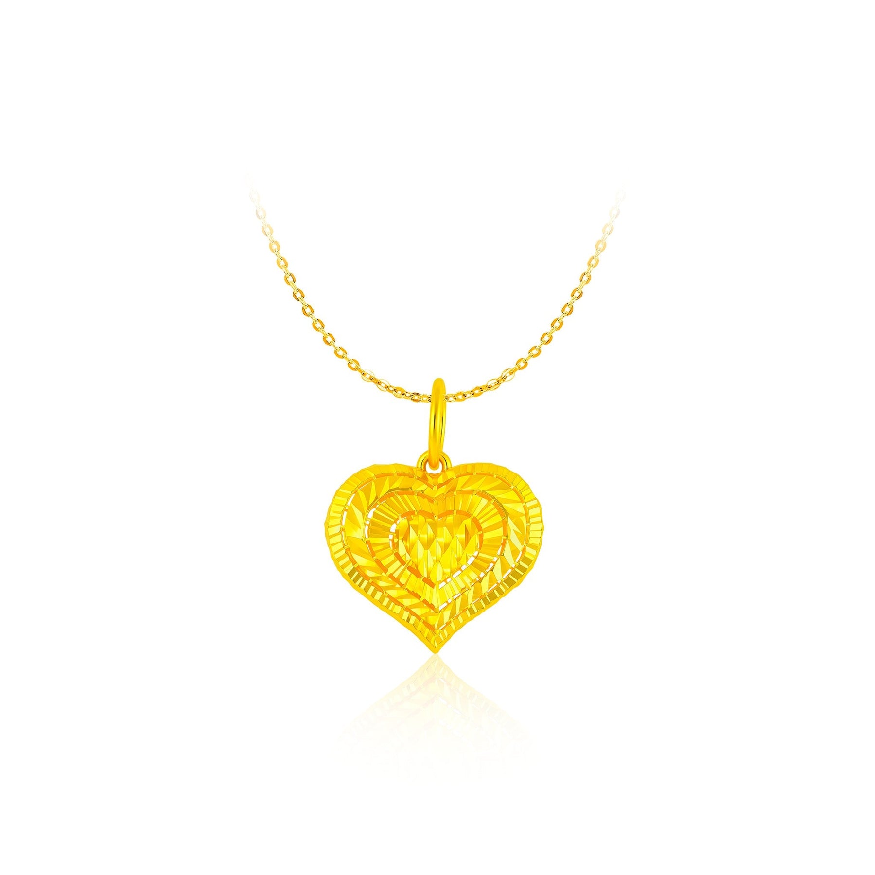 916 Gold Beloved Heart Pendant