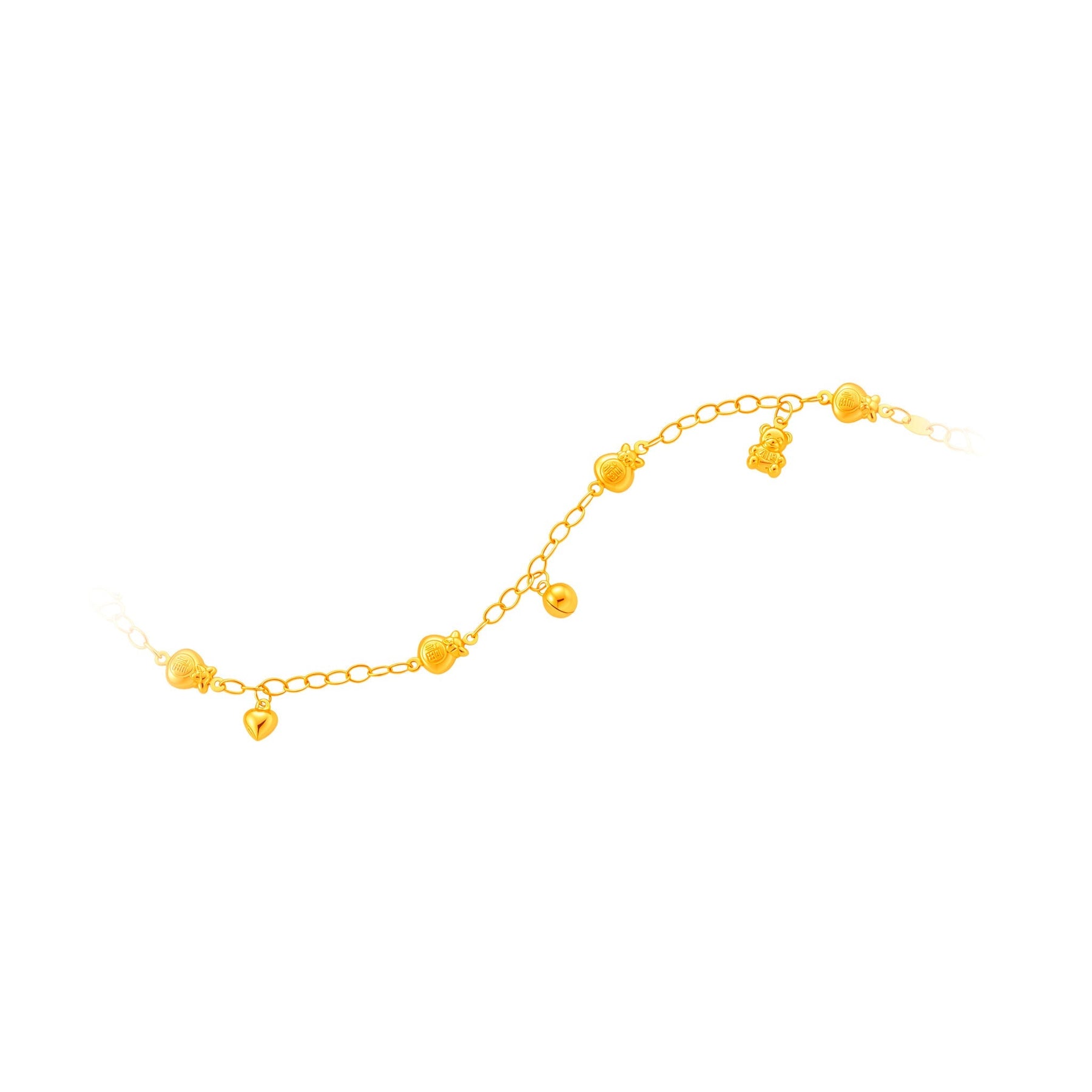 916 Gold Blessings Baby Anklet
