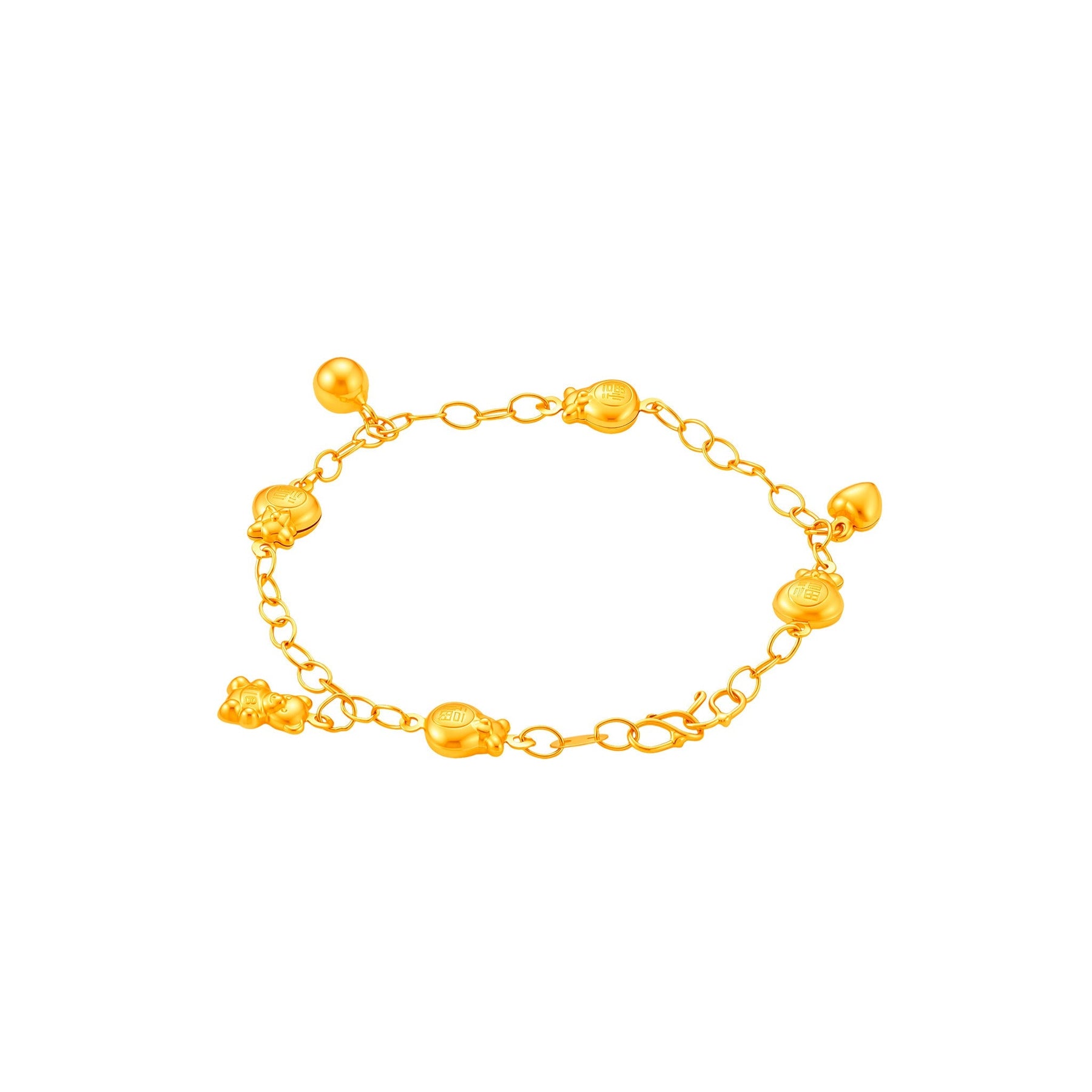 916 Gold Blessings Baby Anklet