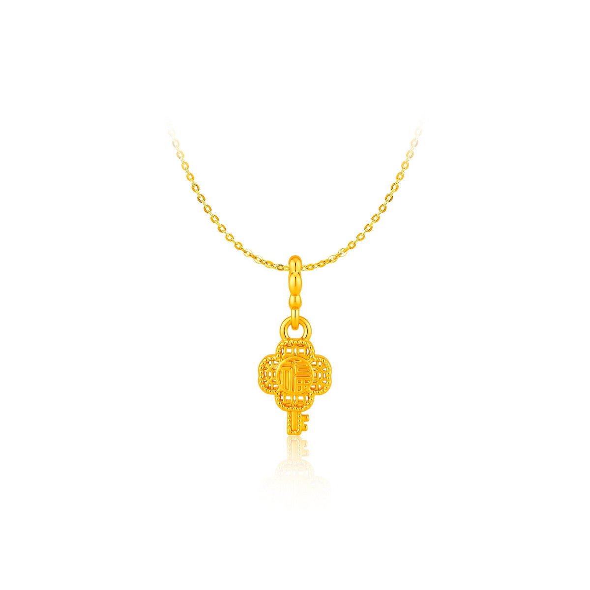 916 Gold Blooming Wealth Key Pendant (For TikTok)