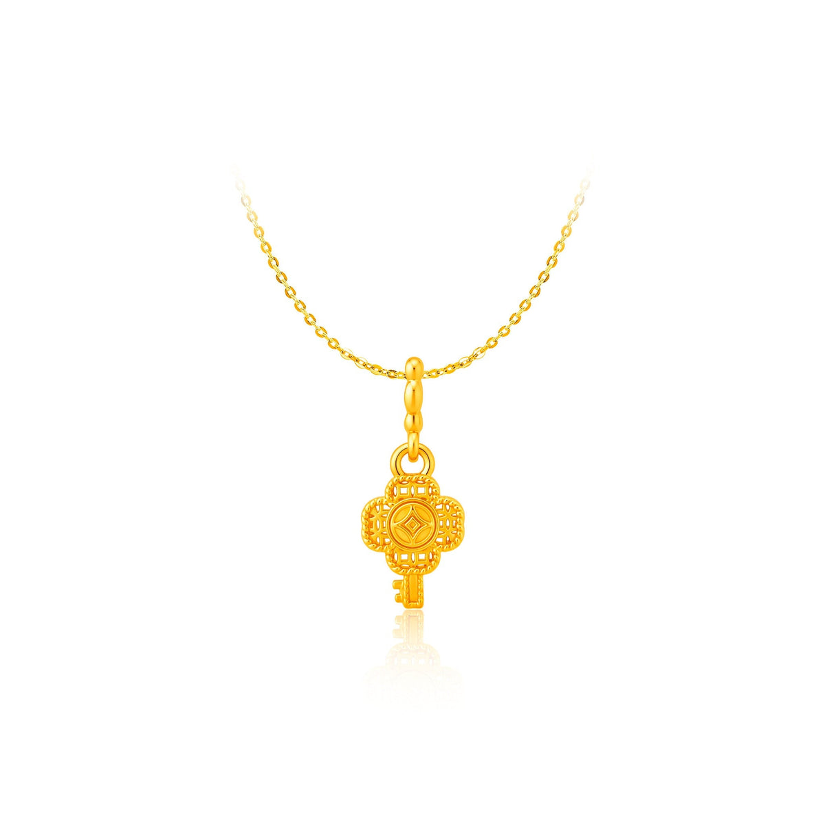 916 Gold Blooming Wealth Key Pendant (For TikTok)