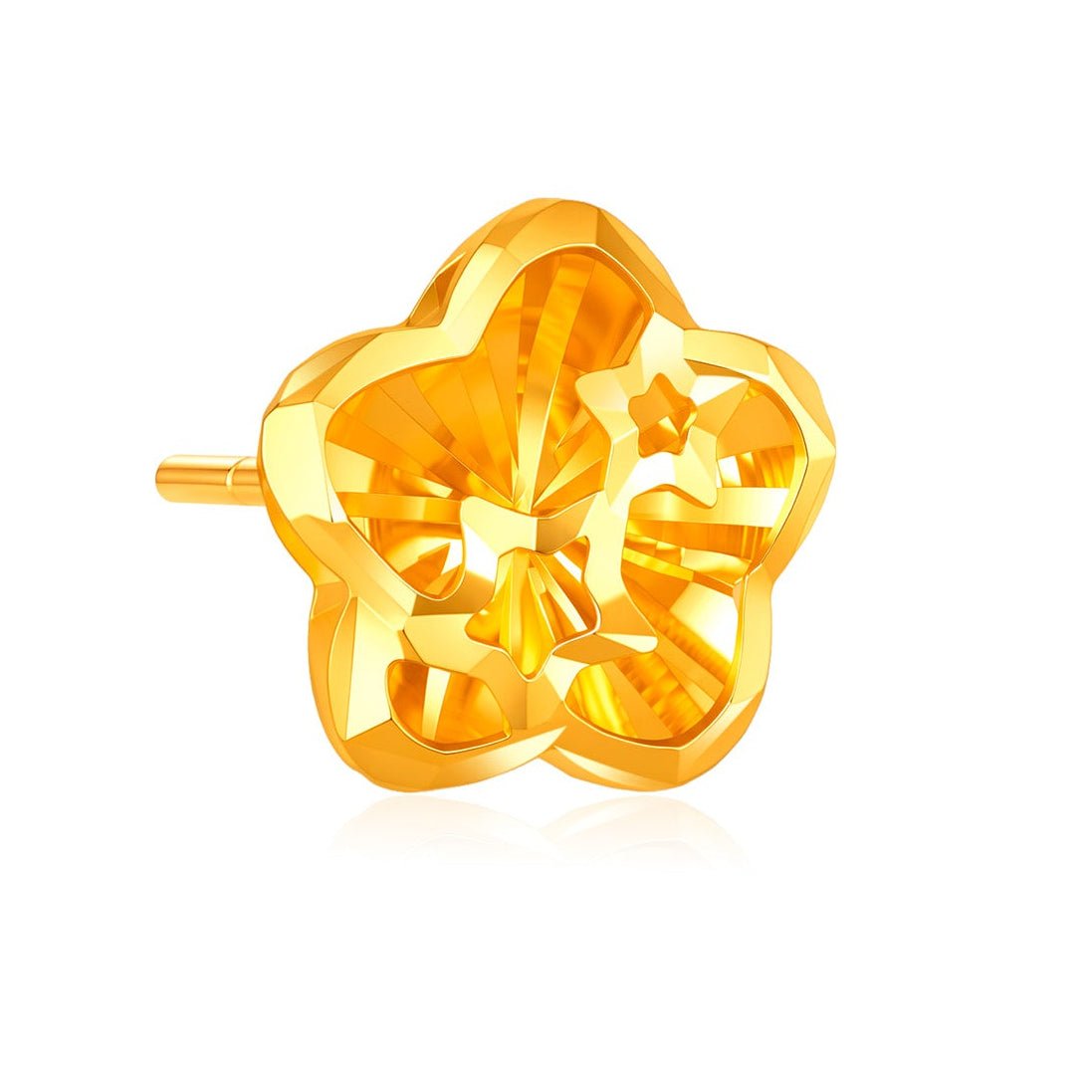 916 Gold Blossom Emblem Earrings