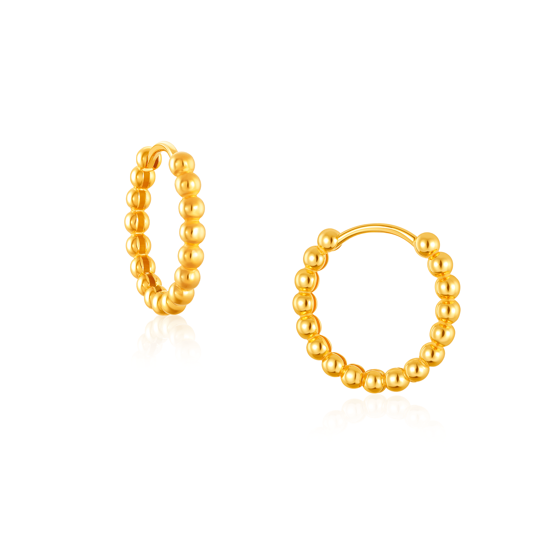 916 Gold Bubbly Hoop Earrings