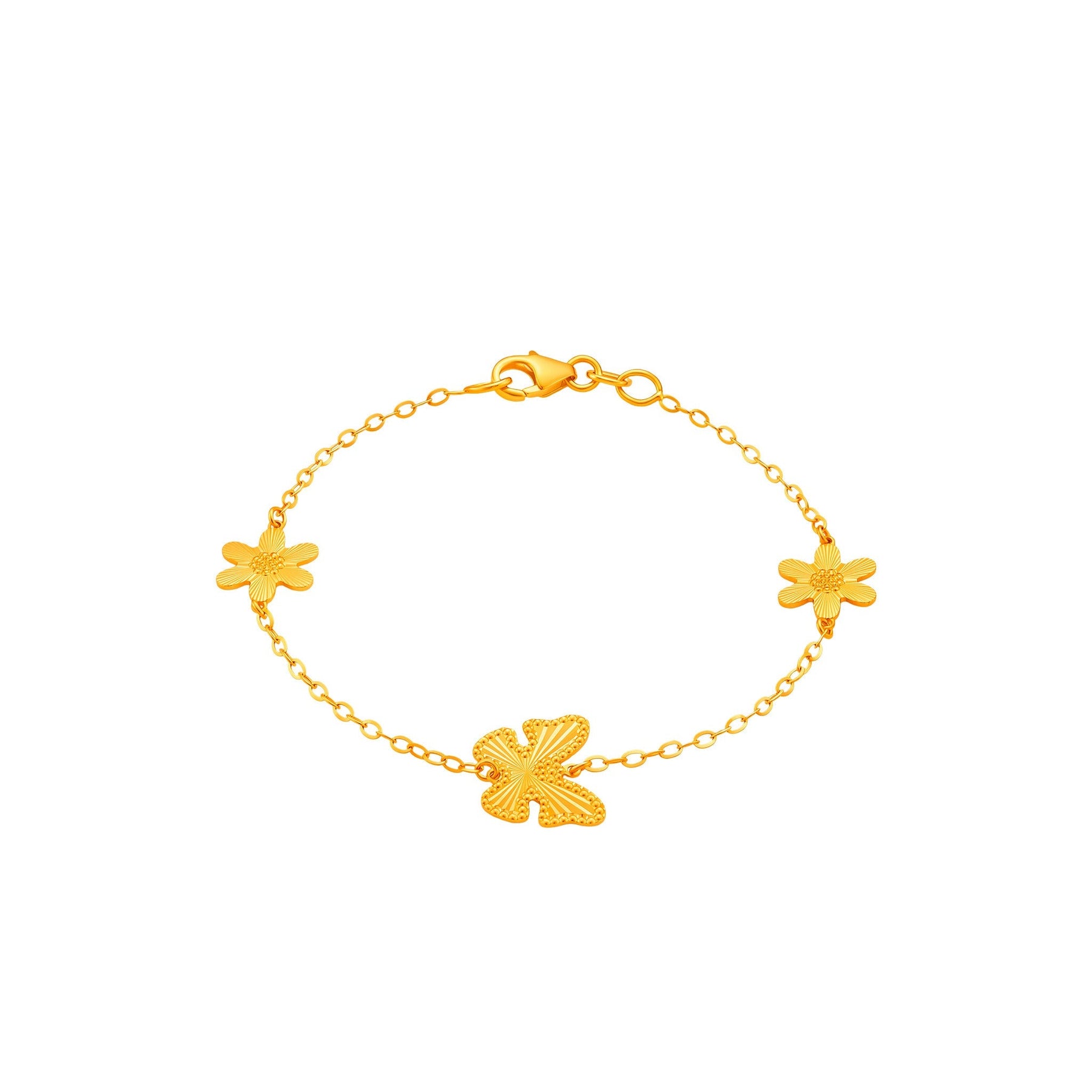 916 Gold Butterfly Bloom Bracelet