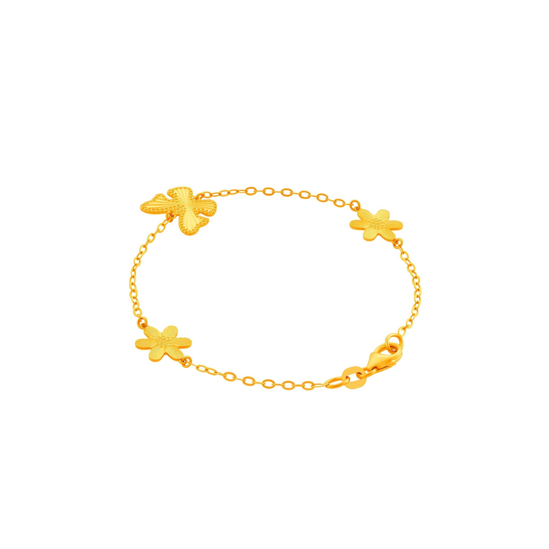 916 Gold Butterfly Bloom Bracelet