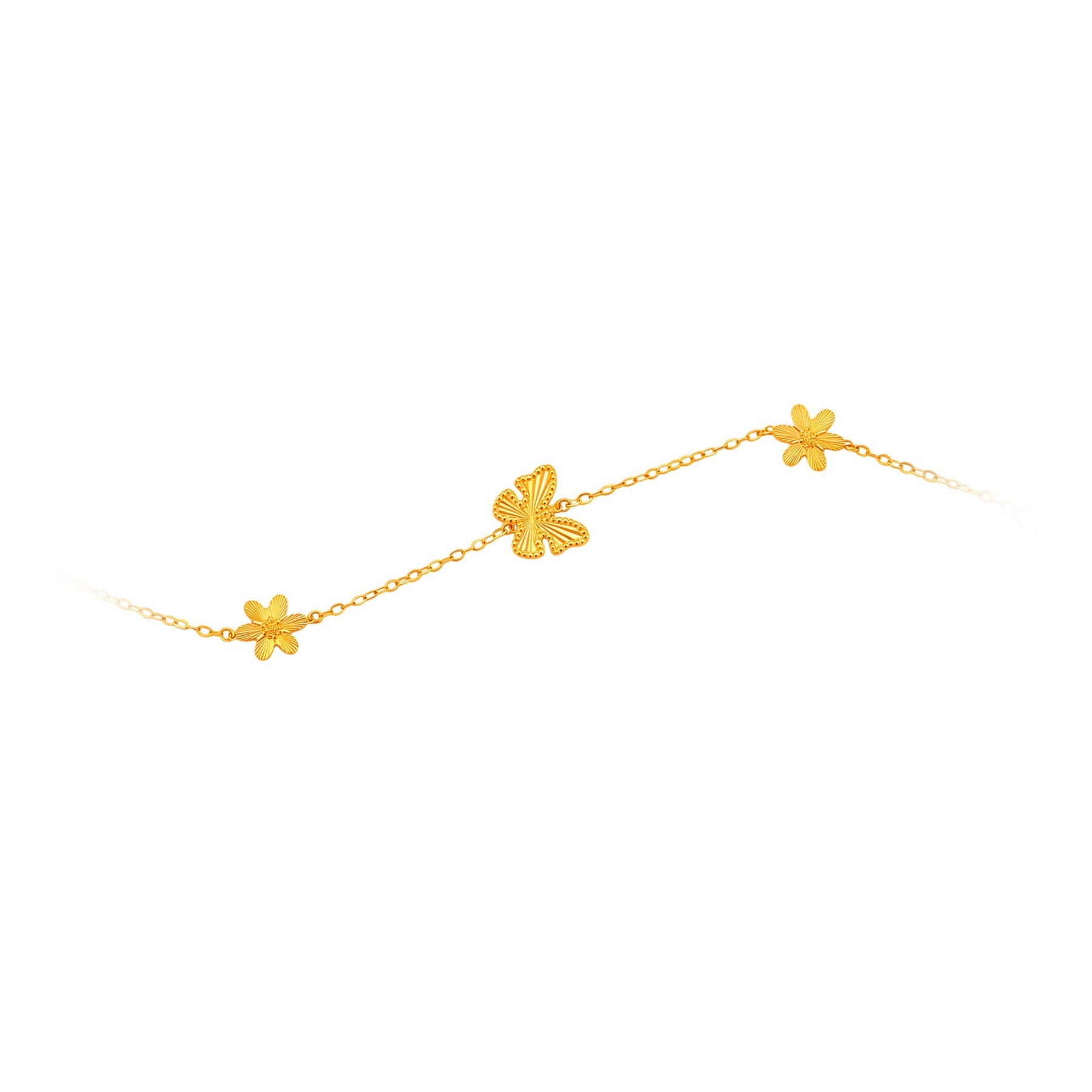 916 Gold Butterfly Bloom Bracelet
