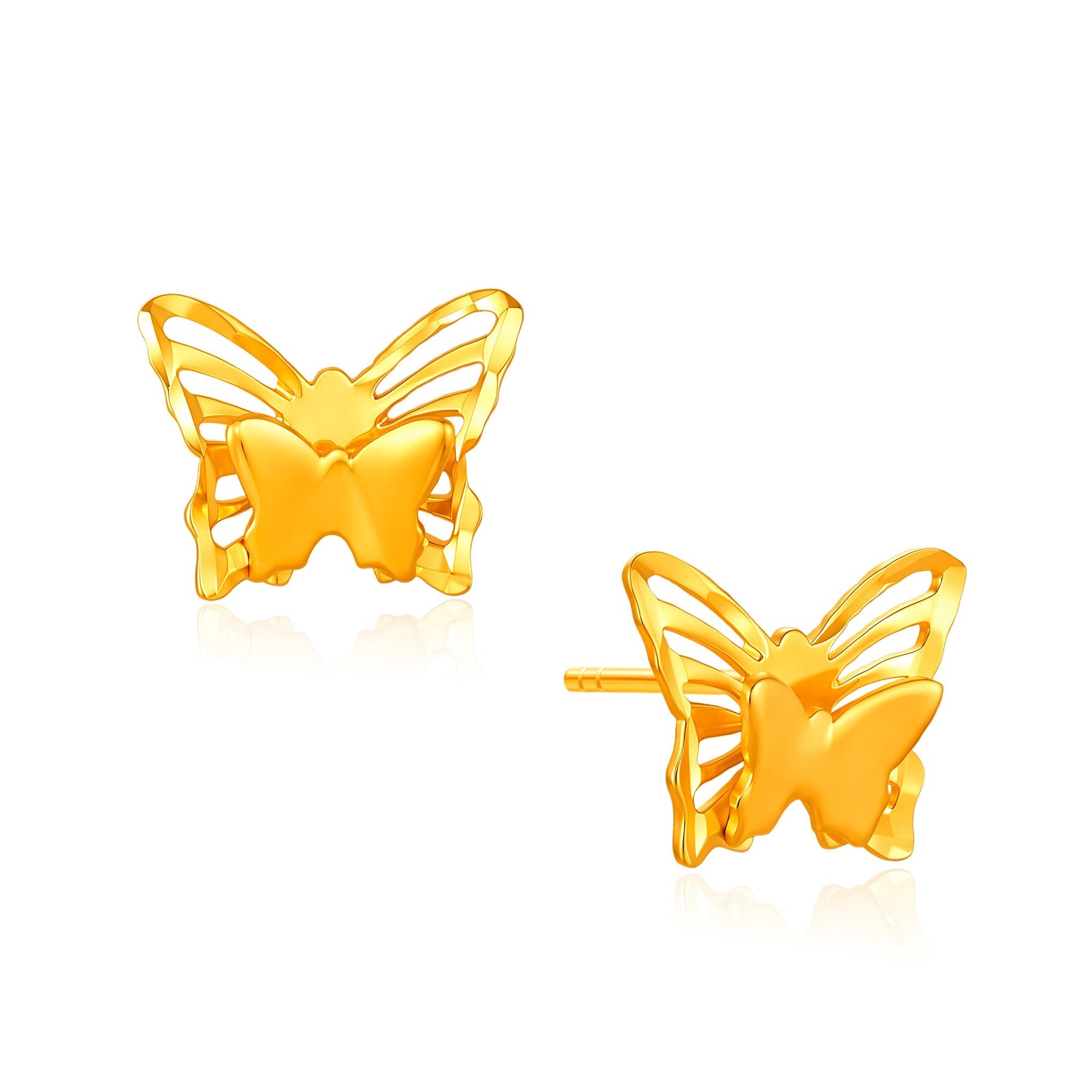 916 Gold Butterfly Filigree Earrings