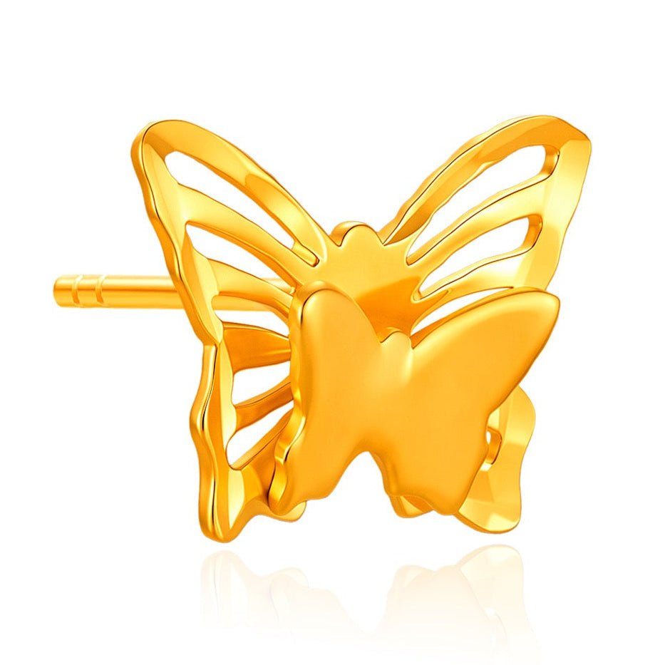 916 Gold Butterfly Filigree Earrings