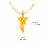 916 Gold Butterfly Key Pendant