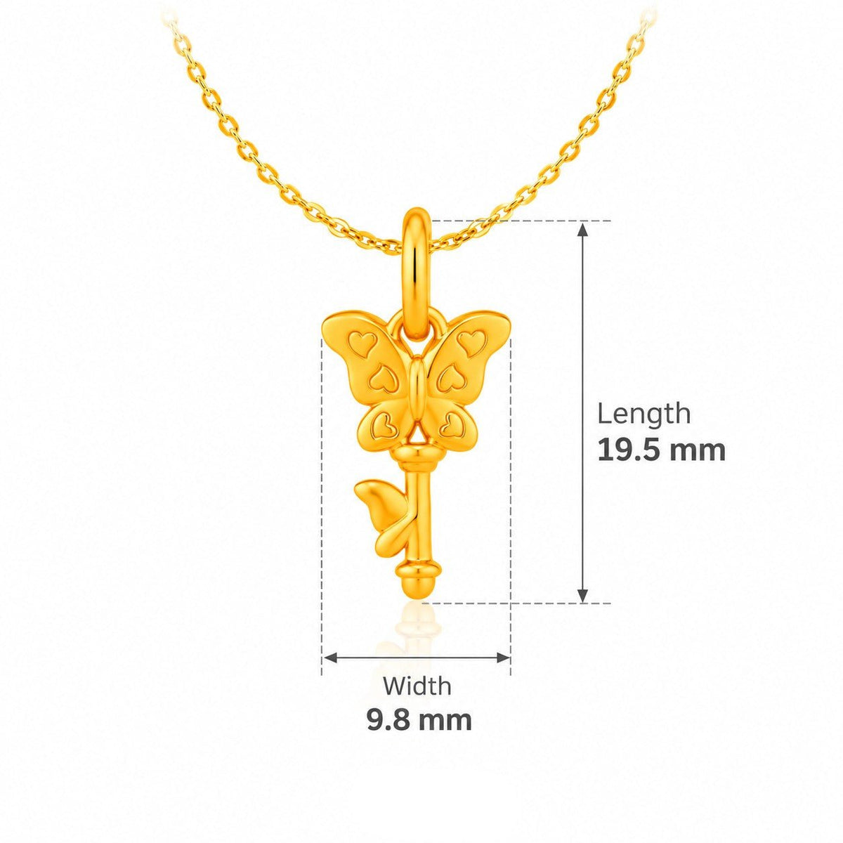916 Gold Butterfly Key Pendant