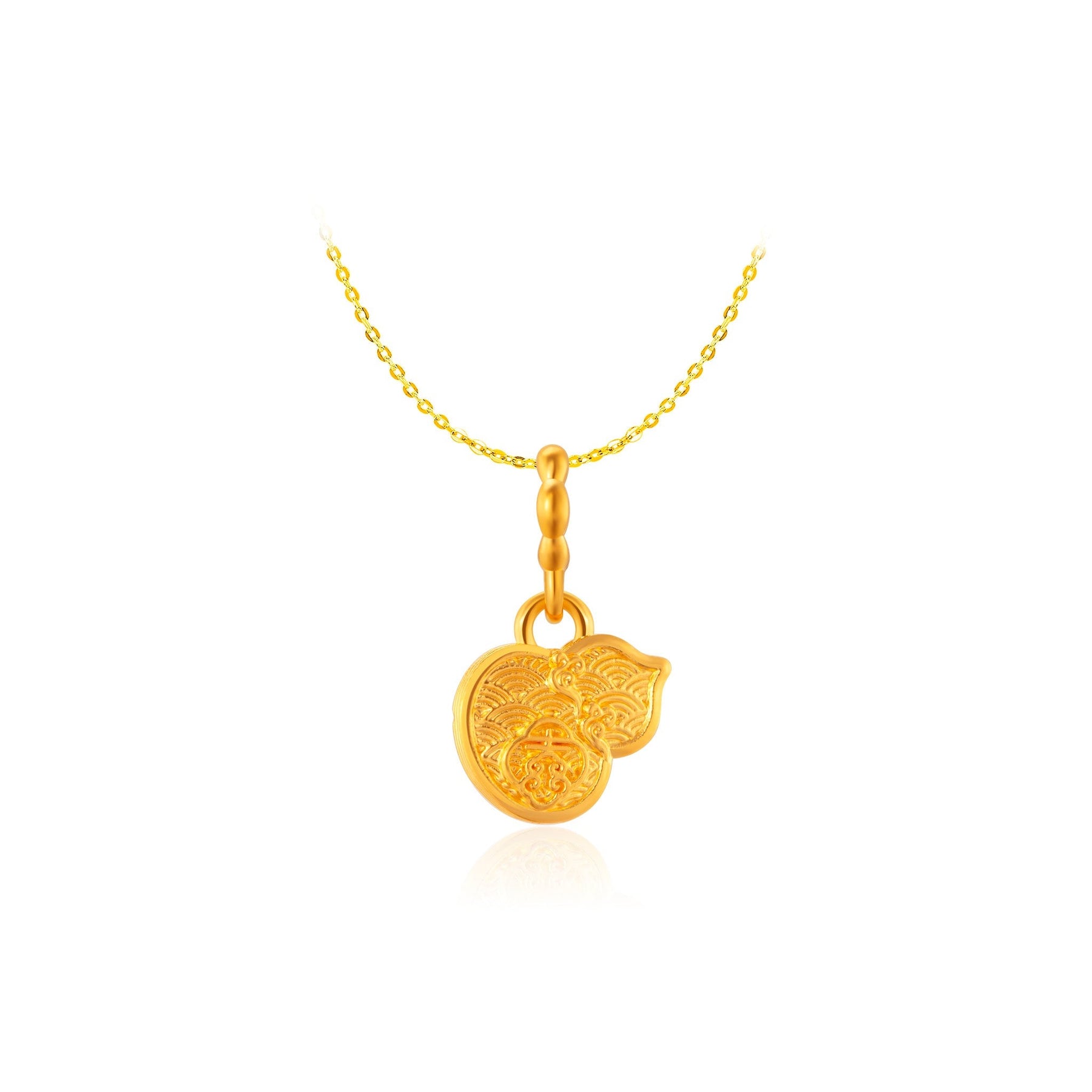 916 Gold Calabash of Prosperity 葫芦 Pendant