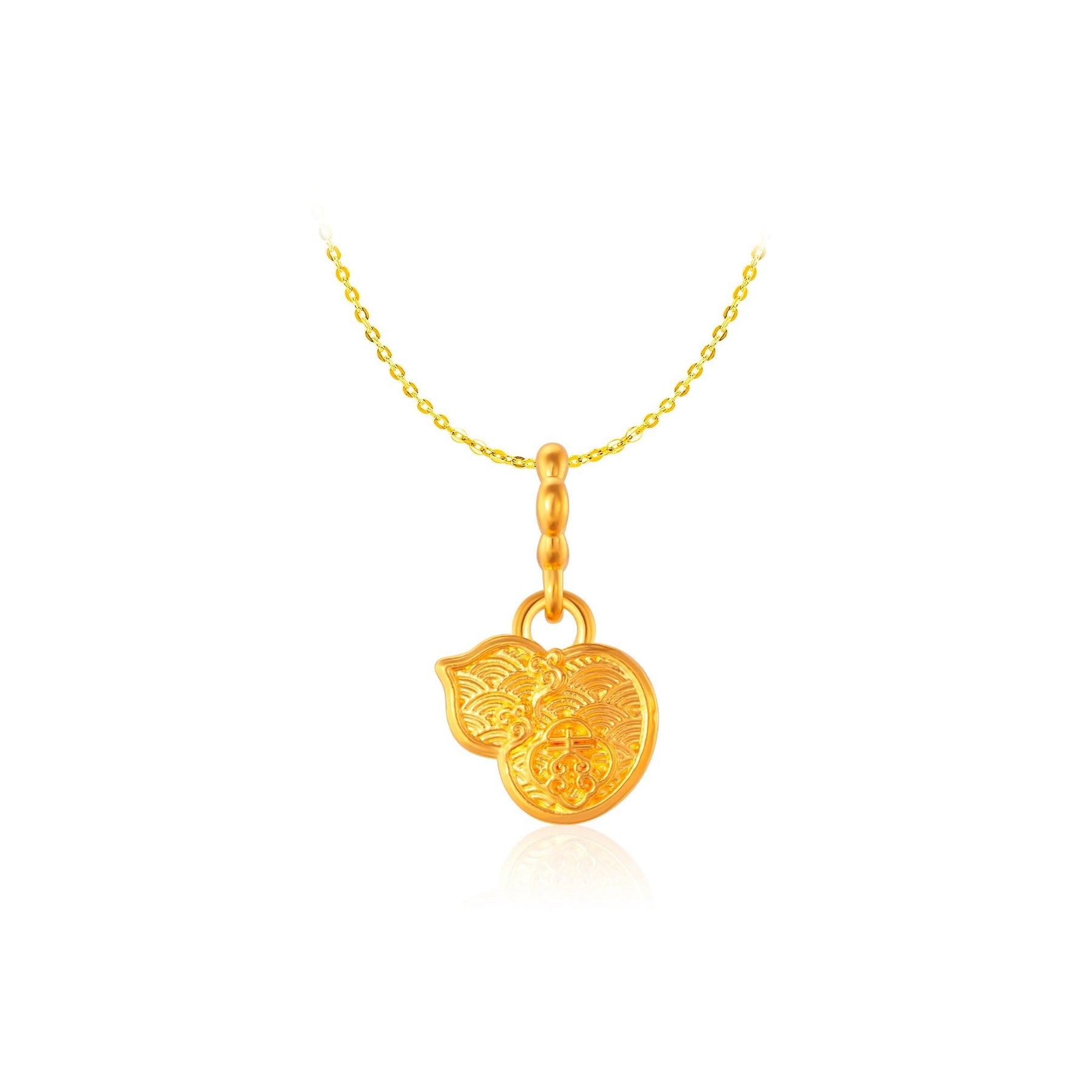 916 Gold Calabash of Prosperity 葫芦 Pendant