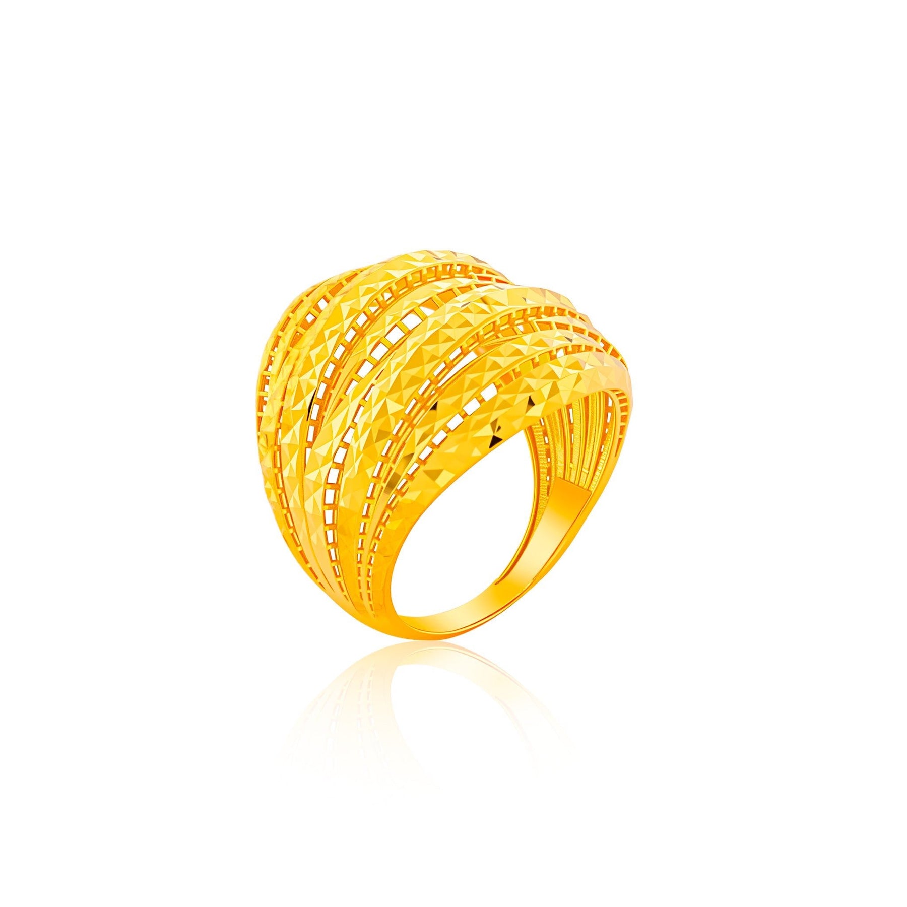 916 Gold Cascading Radiance Ring