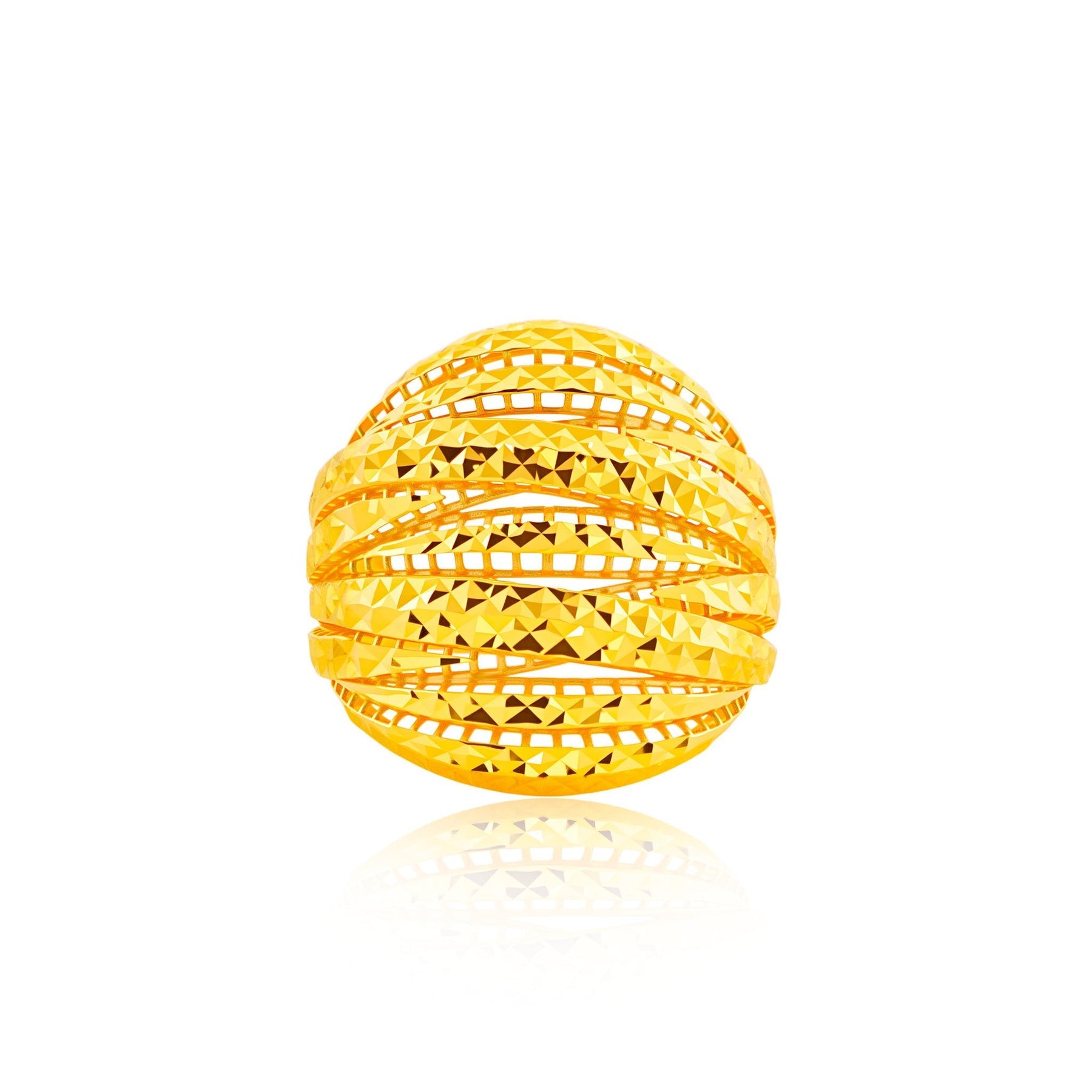 916 Gold Cascading Radiance Ring