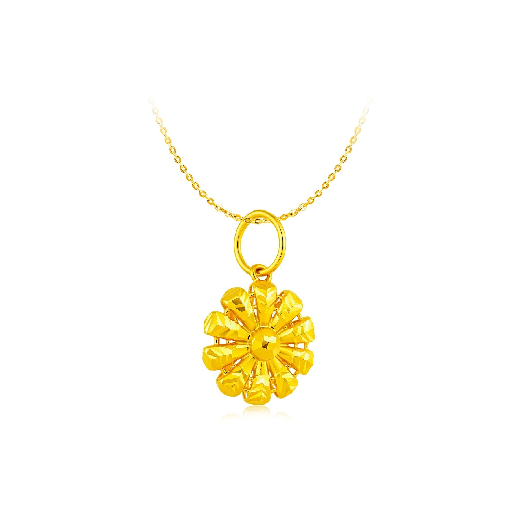 916 Gold Chamomile Pendant